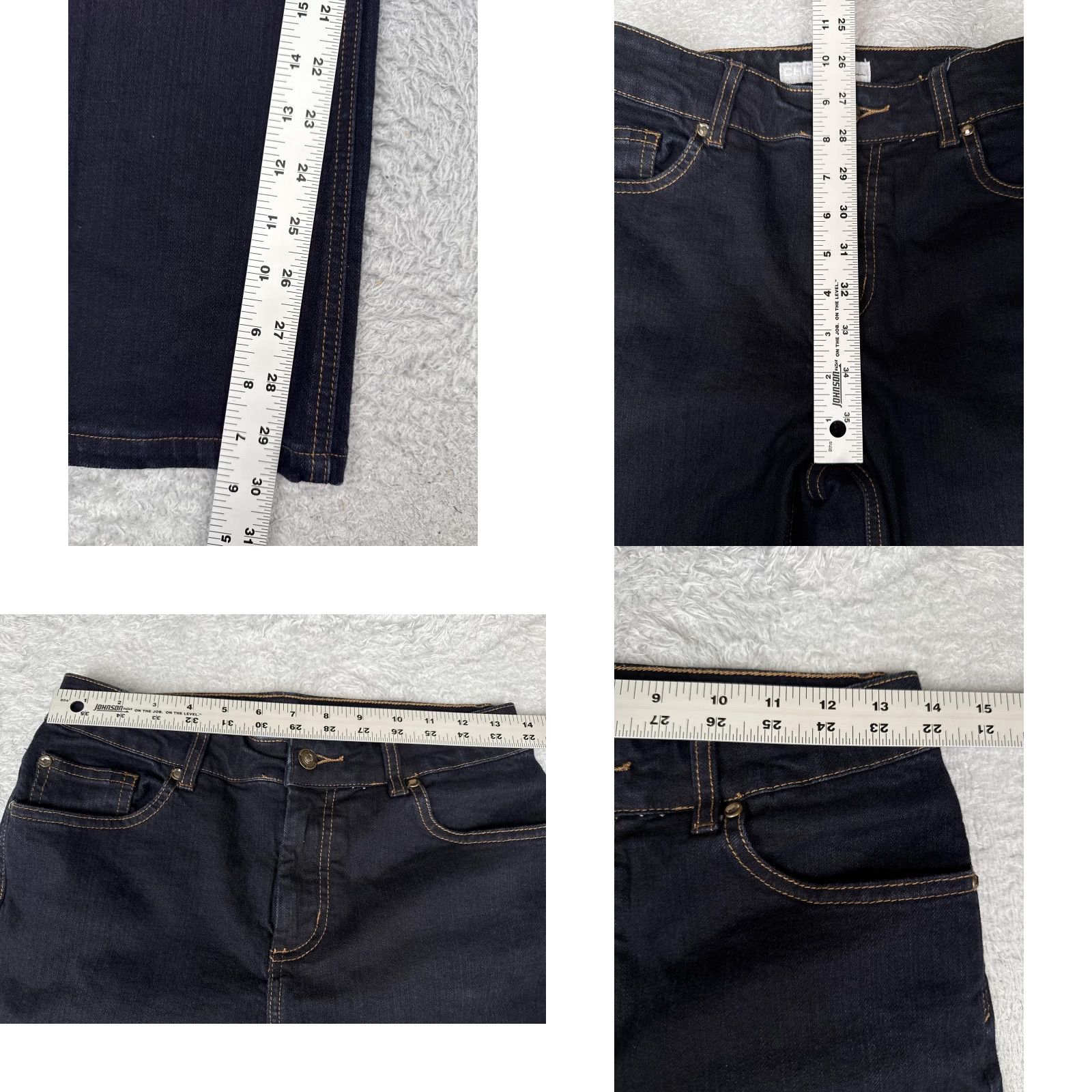 Vintage Chicos Jeans Womens 0 Dark Wash Bootcut Embellished Pockets Denim Size 25" / US 0 / IT 36 - 8 Thumbnail