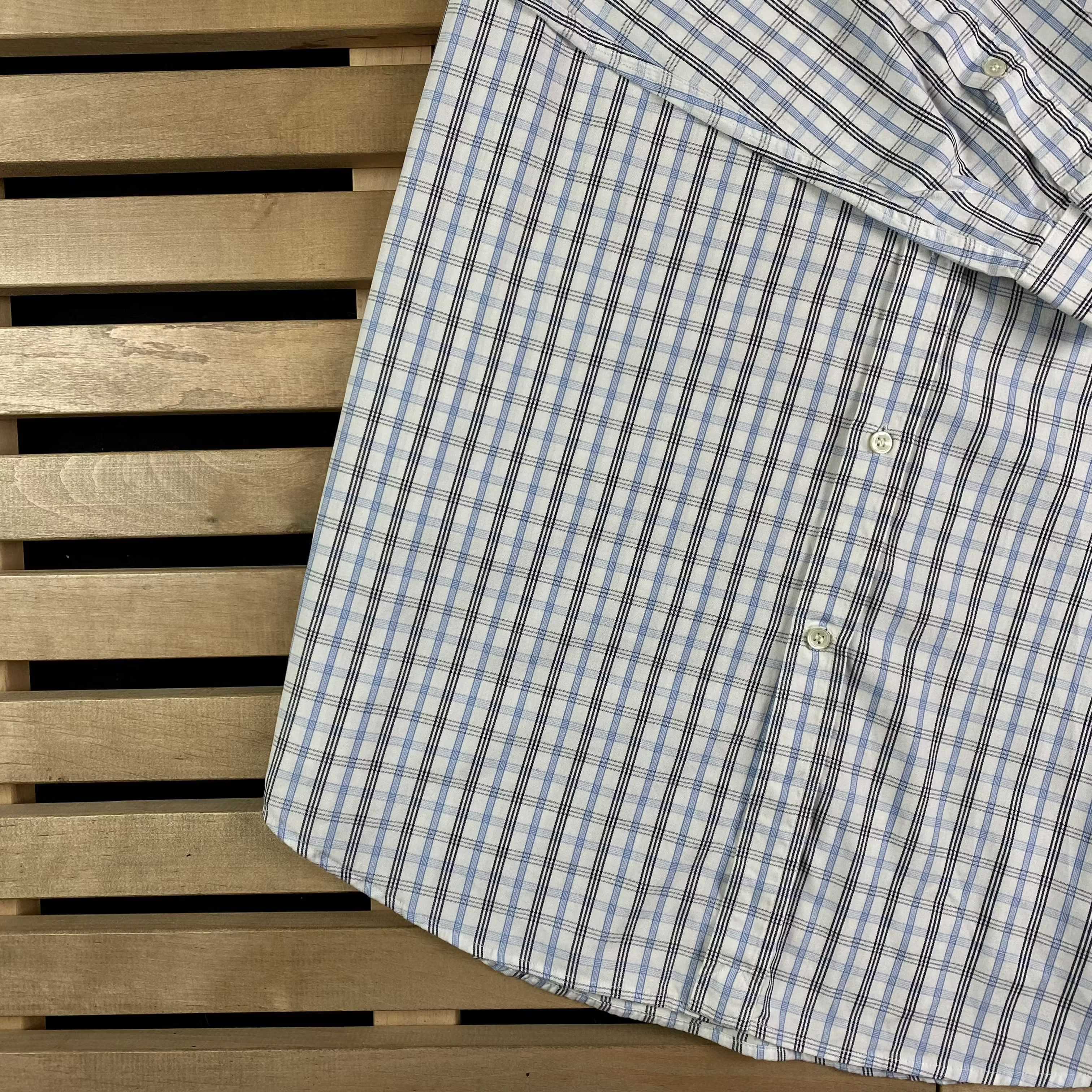Lacoste × Vintage Mens Plaid Shirt Long Sleeve Lacoste Vintage Size 42 Size US L / EU 52-54 / 3 - 3 Thumbnail