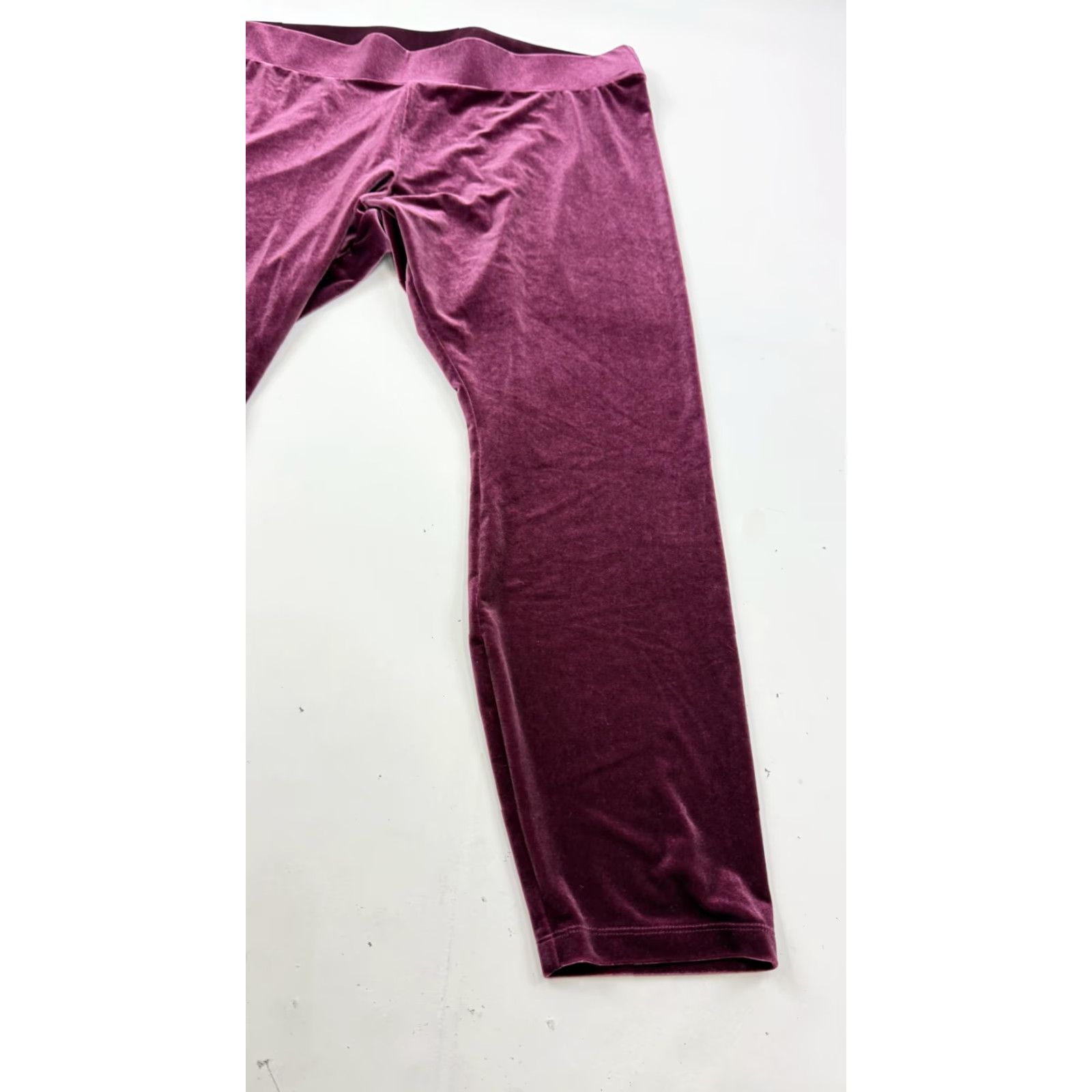 J.Crew J.Crew Womens 3X Velvet Leggings Plus Size Purple Pull On Stretch Elastic Waist Pants Size 40" / US 18 - 3 Thumbnail