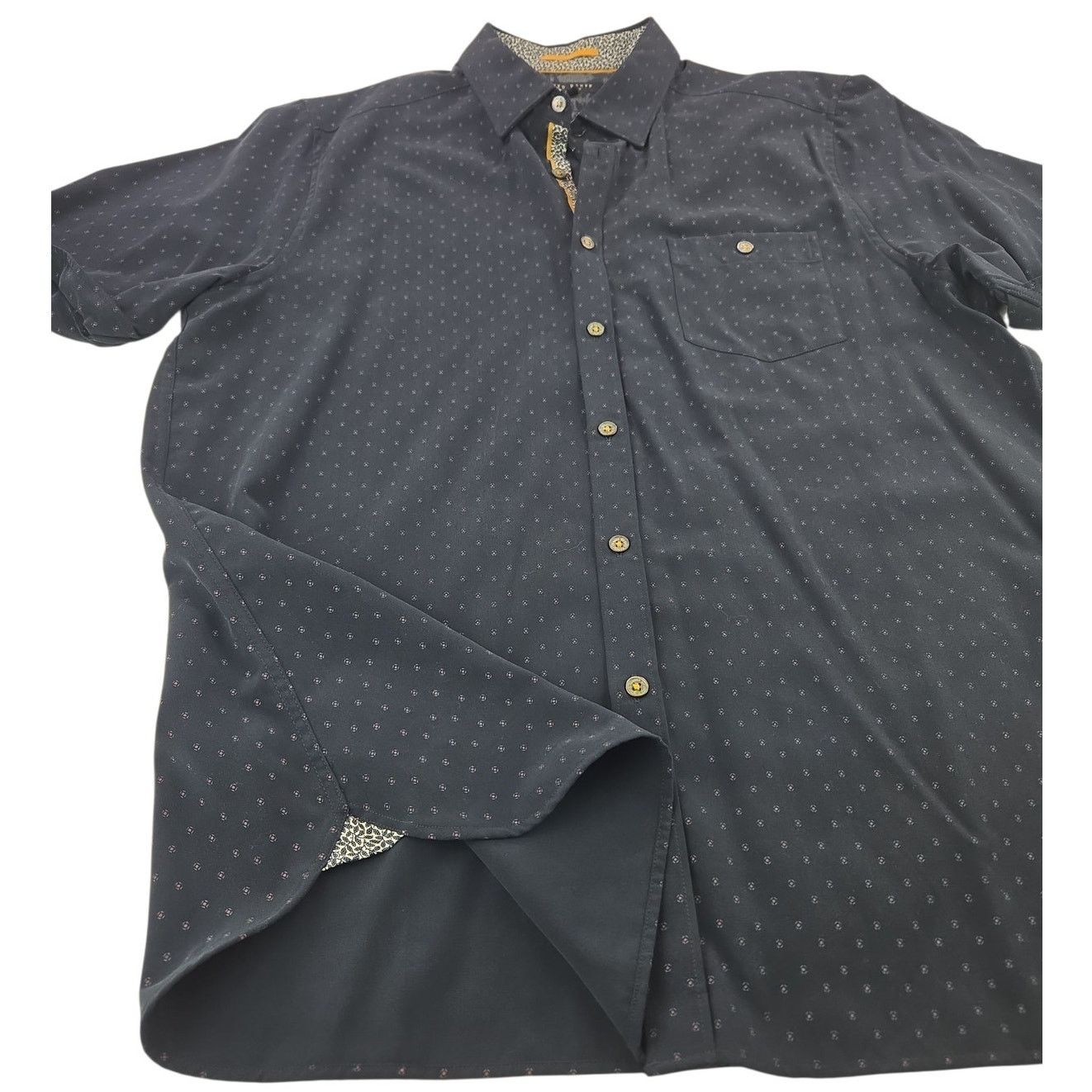 Ted Baker Ted Baker | Navy Blue Patterned Button Up Shirt |Size 5 (XL) Size US XL / EU 56 / 4 - 2 Thumbnail