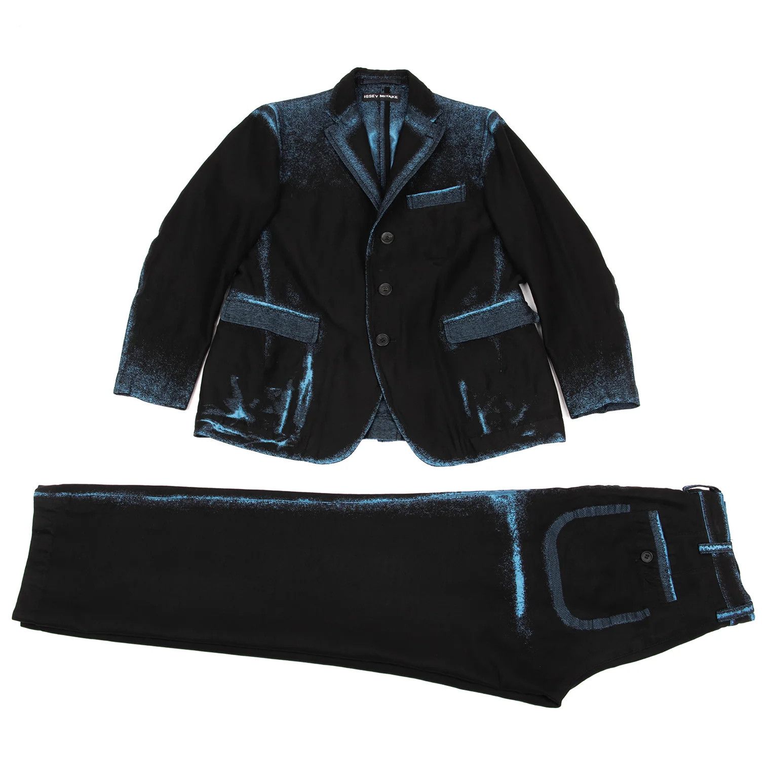 Issey Miyake A-POC INSIDE Trim Fade Design Pants in Black and Blue Size US 36 / EU 52 - 16 Thumbnail