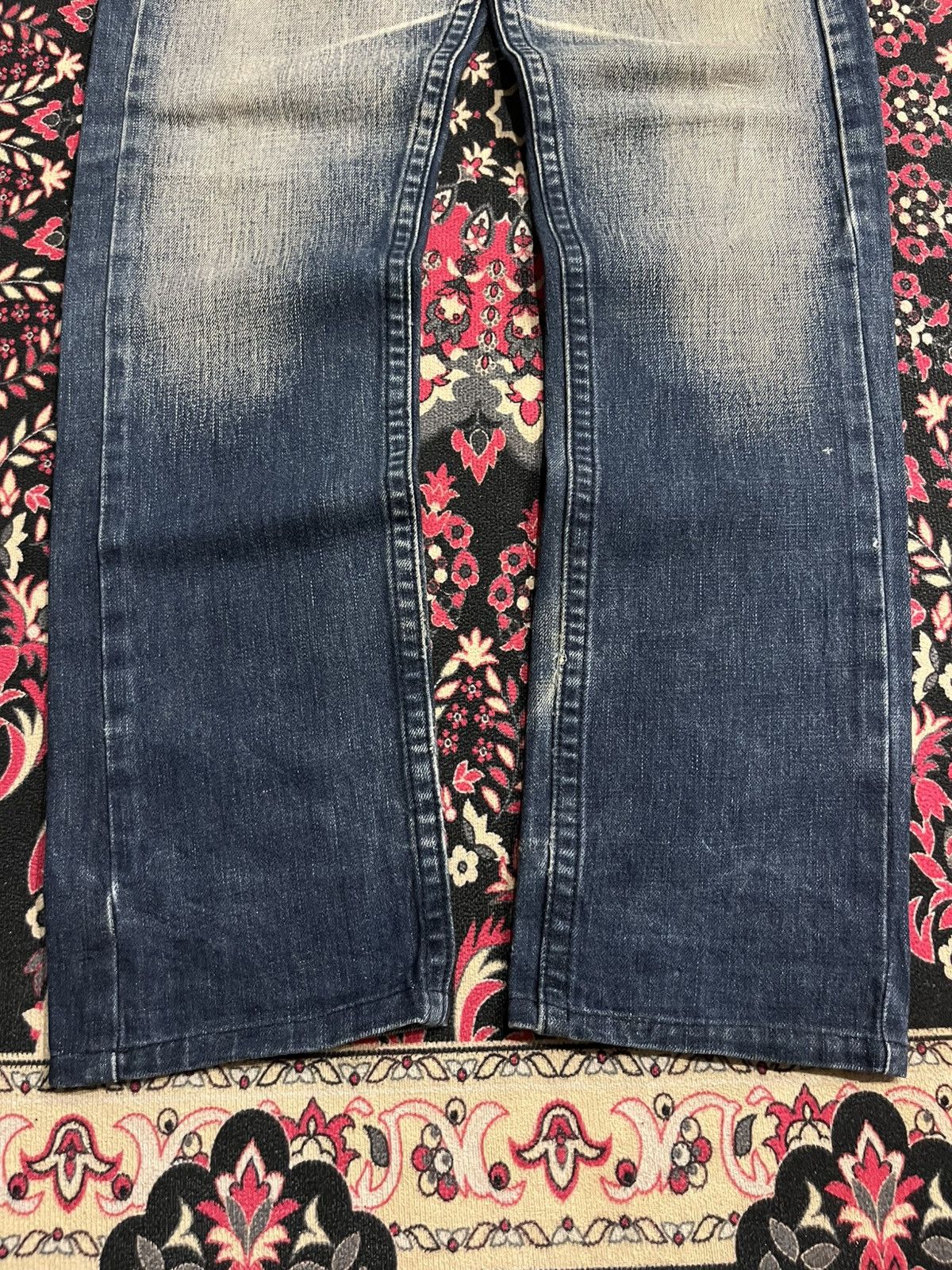 Japanese Brand Vintage Blue Label United Arrows Whisker Blue Faded Jeans Size US 30 / EU 46 - 7 Thumbnail