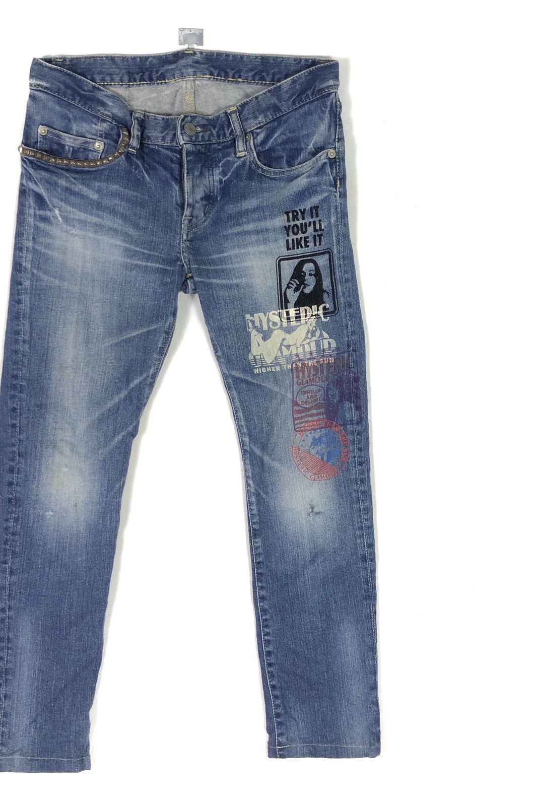 Hysteric Glamour RARE🔥VINTAGE HYSTERIC JEANS PRINTED SMALL SKINNY FIT Size 30" / US 8 / IT 44 - 3 Thumbnail