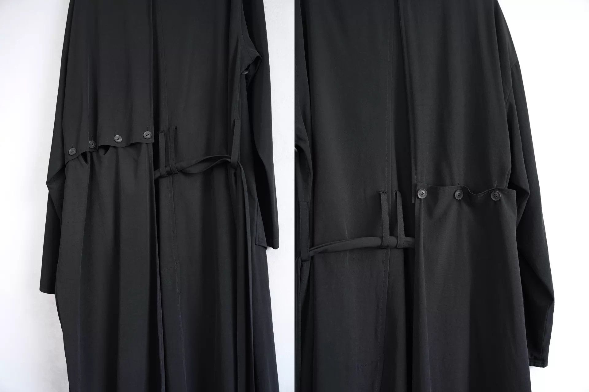 Yohji Yamamoto Yohji Yamamoto 21SS Double-Layer Acetate Belted Coat BLK Size US S / EU 44-46 / 1 - 5 Thumbnail