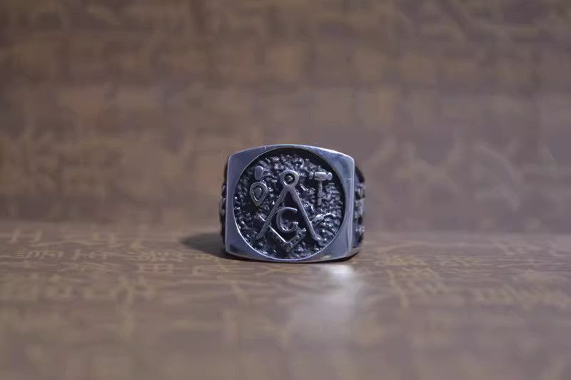 Jewelry Freemasonry Jewelry Rings Open Size Chrome Ring (Size 7-13) Size ONE SIZE - 6 Thumbnail