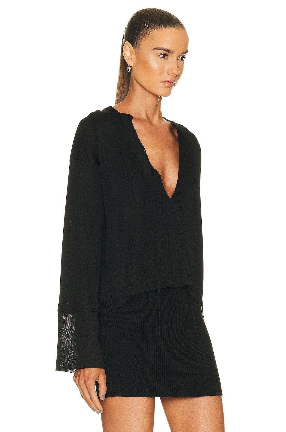 Tom Ford o1w1db10225 MAK1224 Lace-up Crop Top in Black Size S / US 4 / IT 40 - 2 Thumbnail