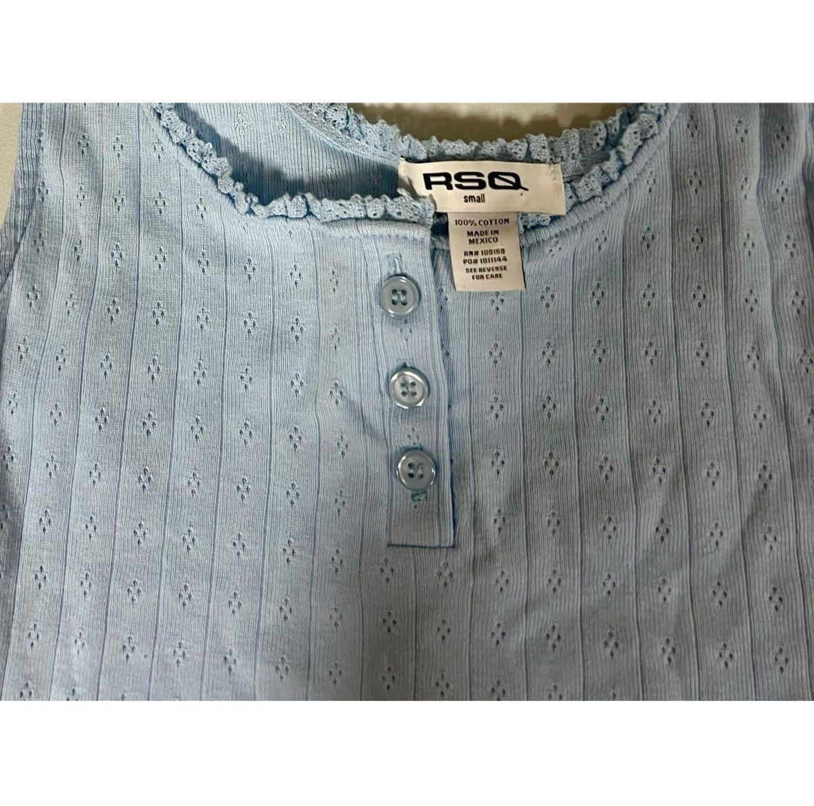 Rsq RSQ Blue Pastel Tank Crop Top Shirt Cami Camisole Size S 🩵 Size S / US 4 / IT 40 - 4 Thumbnail
