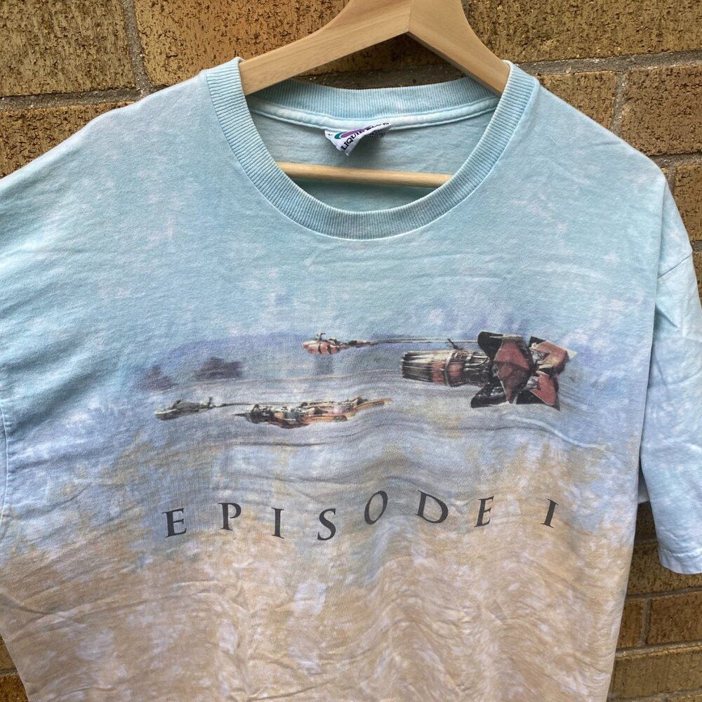 Liquid Blue × Star Wars × Vintage Vintage 90s Liquid Blue Star Wars Episode 1 Movie Promo Shi Size US XL / EU 56 / 4 - 6 Thumbnail