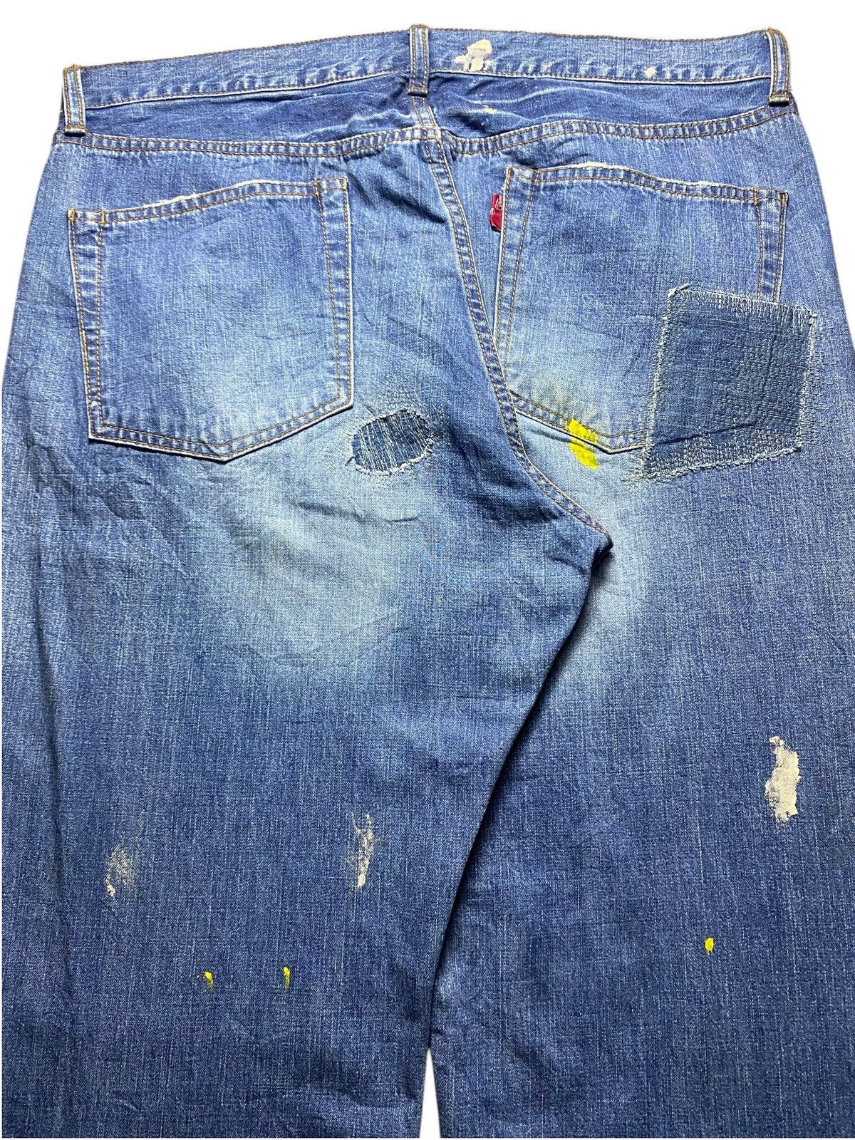 Japanese Brand Vintange Tendor Shashiko Boro Patched Distressed Loose Jeans Size US 36 / EU 52 - 4 Thumbnail