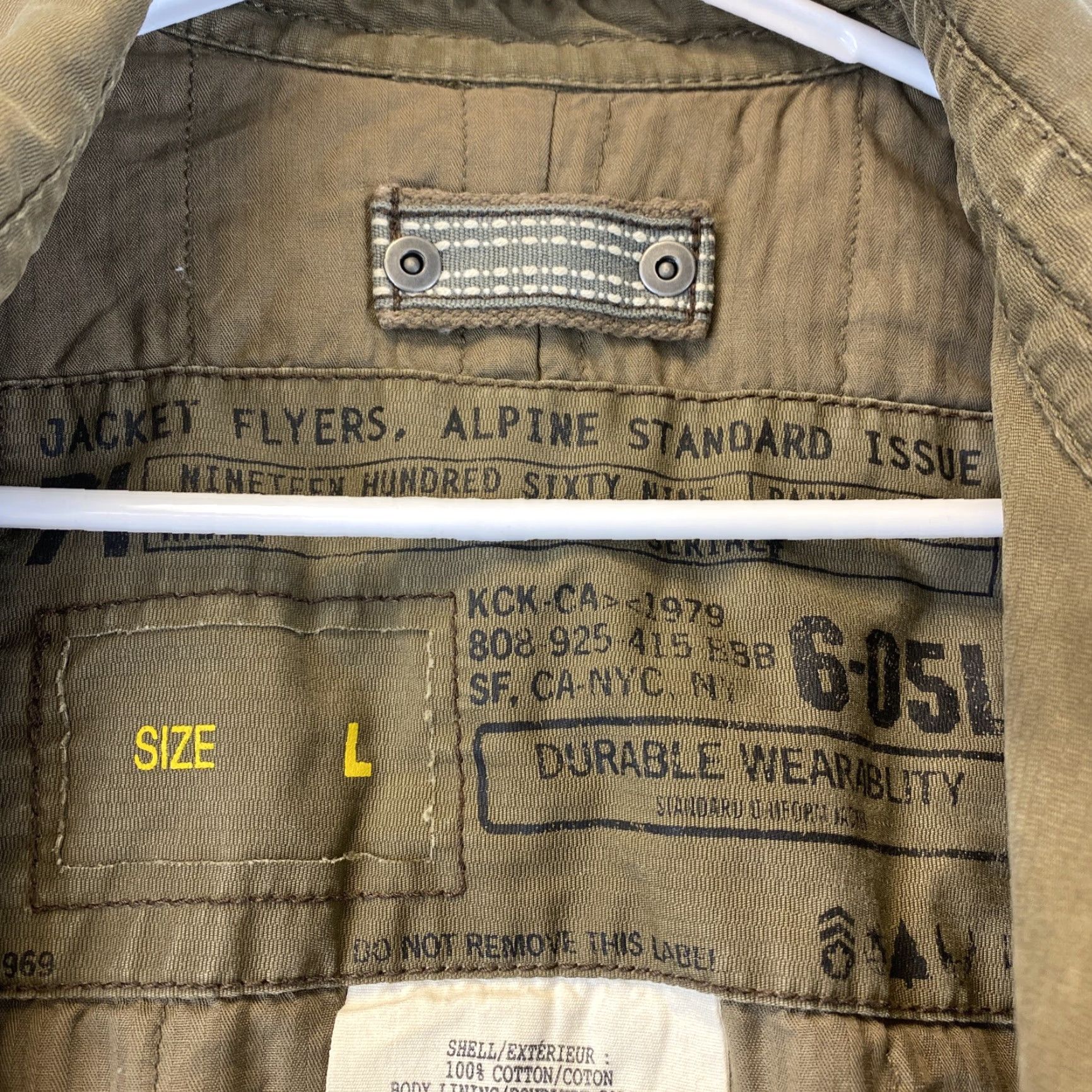 Olive VINTAGE Jacket Flyers Military Jacket Men Large Olive Green Casual Winter 80s Durable Flyer's Jacket Size US L / EU 52-54 / 3 - 5 Thumbnail