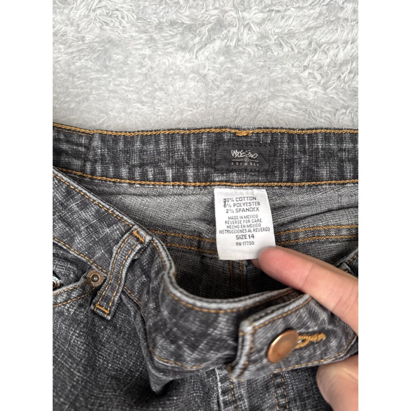 Vintage Westbound Jeans Womens 14 Gray Straight Leg Stretch Denim Mid Rise Casual Size 36" / US 14 / IT 50 - 6 Thumbnail