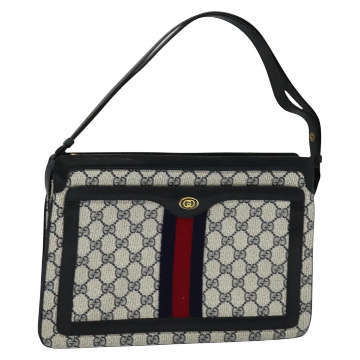 Gucci GUCCI GG Supreme Sherry Line Shoulder Bag Pvc Navy Gold 41 Size ONE SIZE - 1 Thumbnail