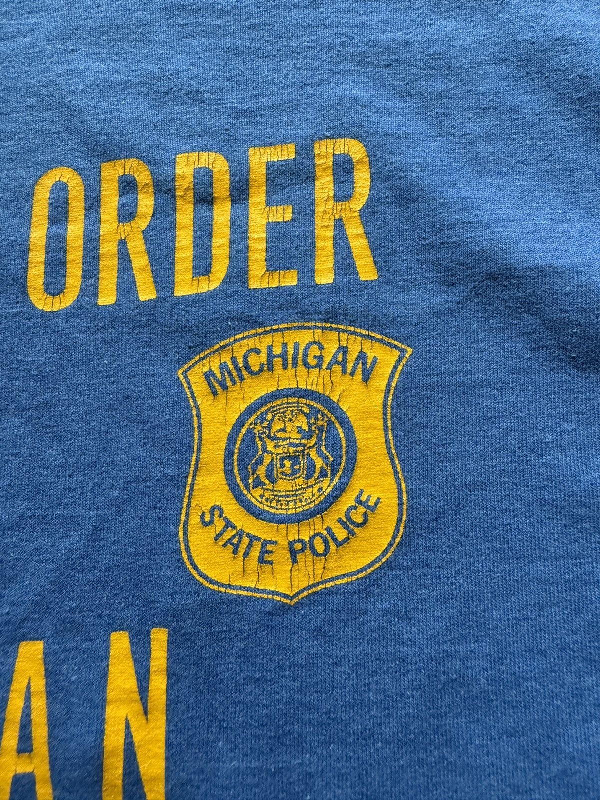 Vintage Vintage 90s Michigan State Police Law and Order Graphic Tee Size US XL / EU 56 / 4 - 4 Thumbnail