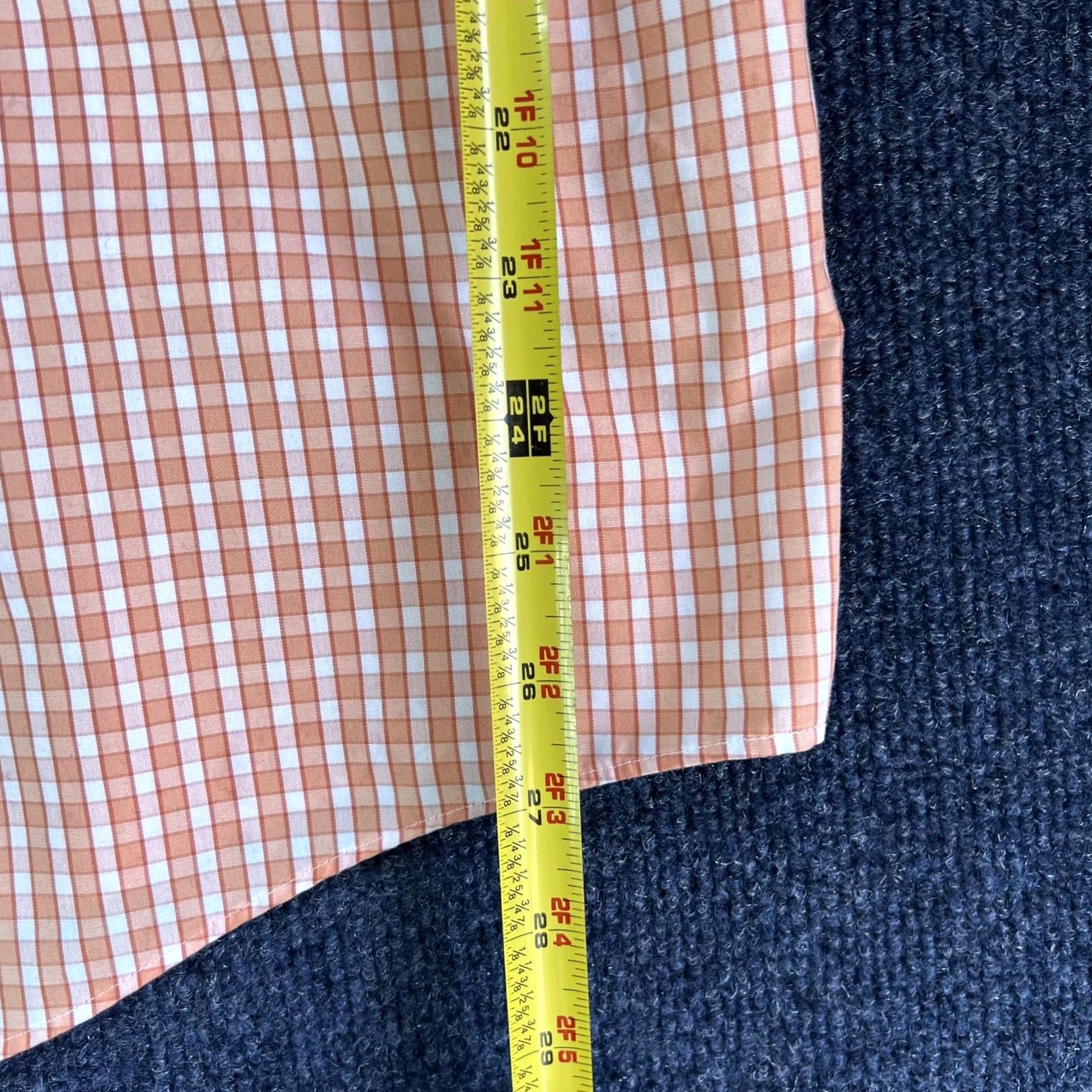 Vintage L.L.Bean Shirt Mens Large Orange Check Wrinkle Resistant Button Front Cotton Size US L / EU 52-54 / 3 - 6 Thumbnail