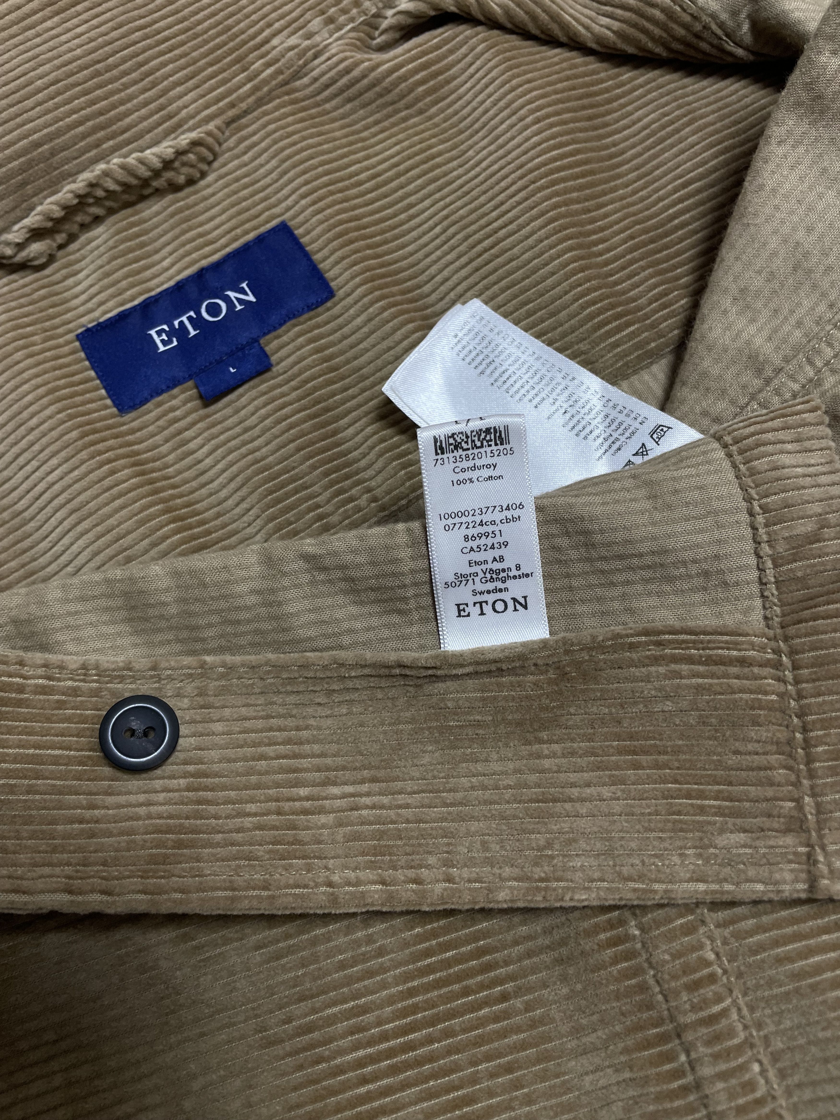 Eton ETON Overshirt Corduroy Brown Light Jacket Shirt Blazer Coat Size US L / EU 52-54 / 3 - 13 Thumbnail