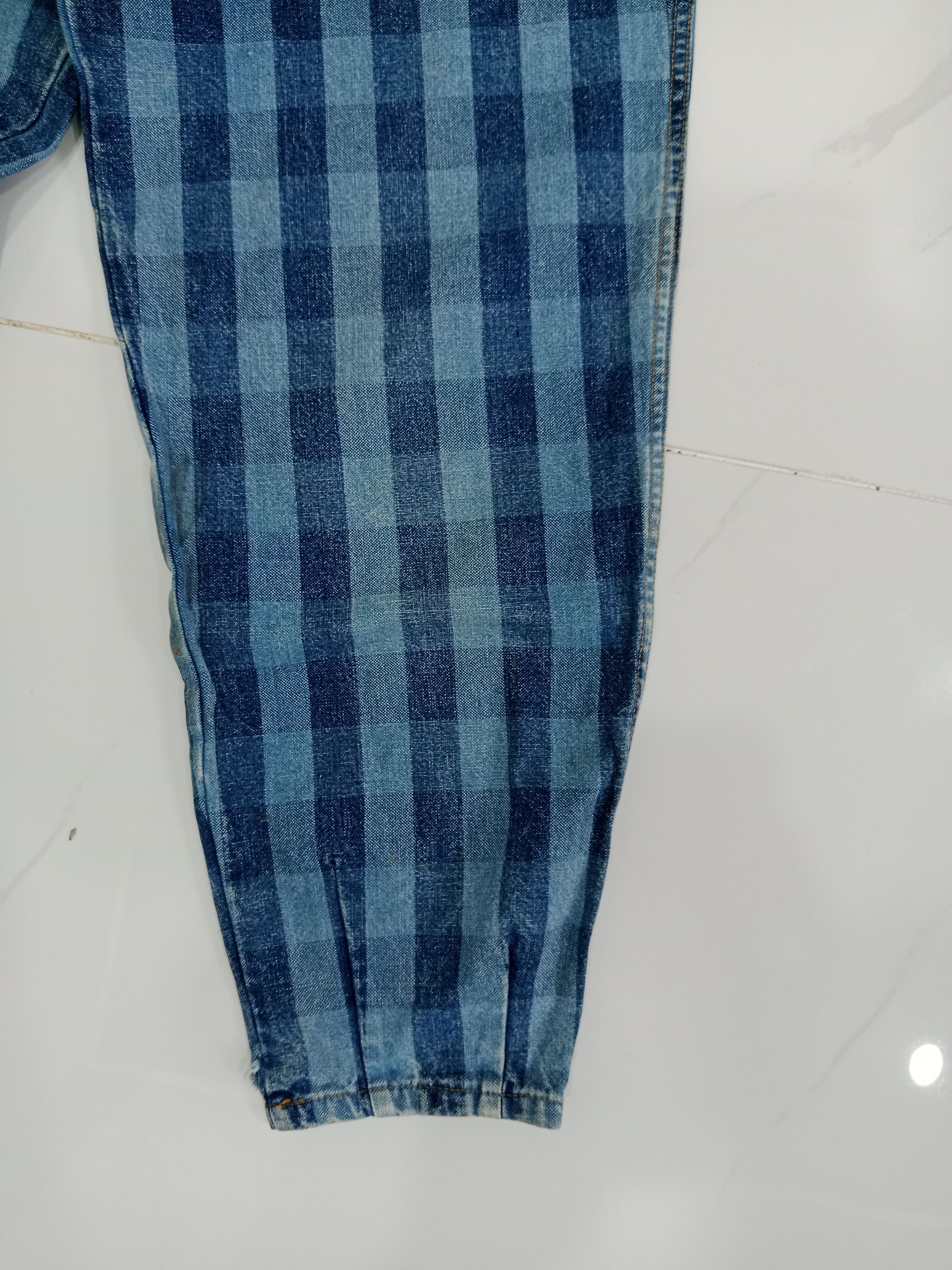 Japanese Brand Vintage Unbrand Checkered Plaid Denim Jean's Size US 28 / EU 44 - 6 Thumbnail