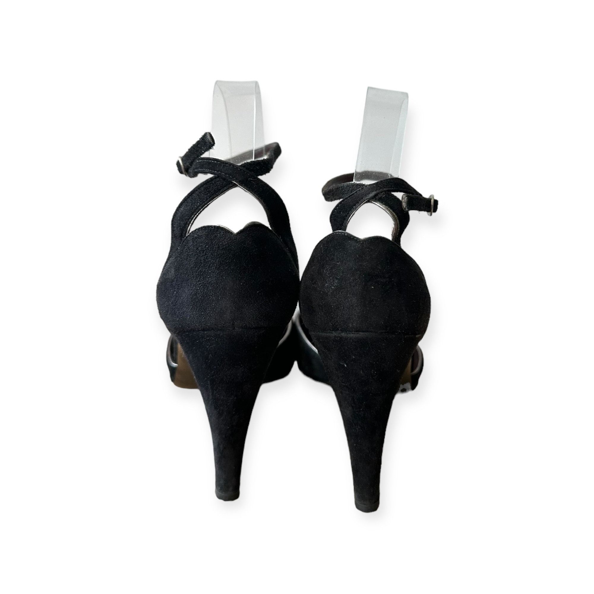 Charles Jourdan Vintage Charles Jourdan Black Suede Ankle Strap Pumps, 8.5 Size US 8.5 / IT 38.5 - 6 Thumbnail