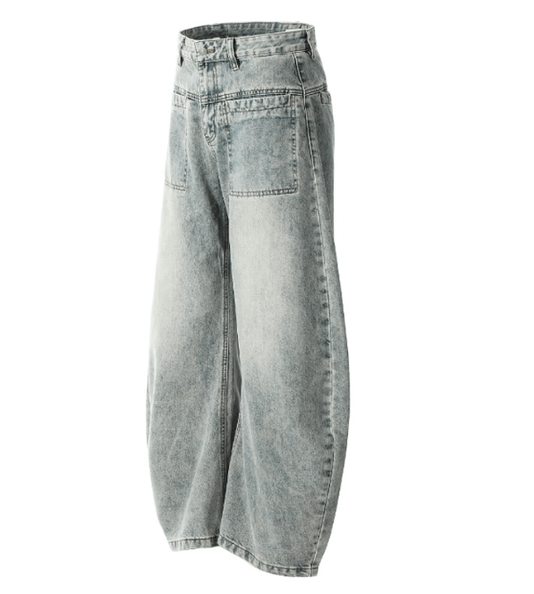 Japanese Brand × Jean Vintage washed distressed wide-leg casual scimitar jeans Size US 32 / EU 48 - 2 Thumbnail