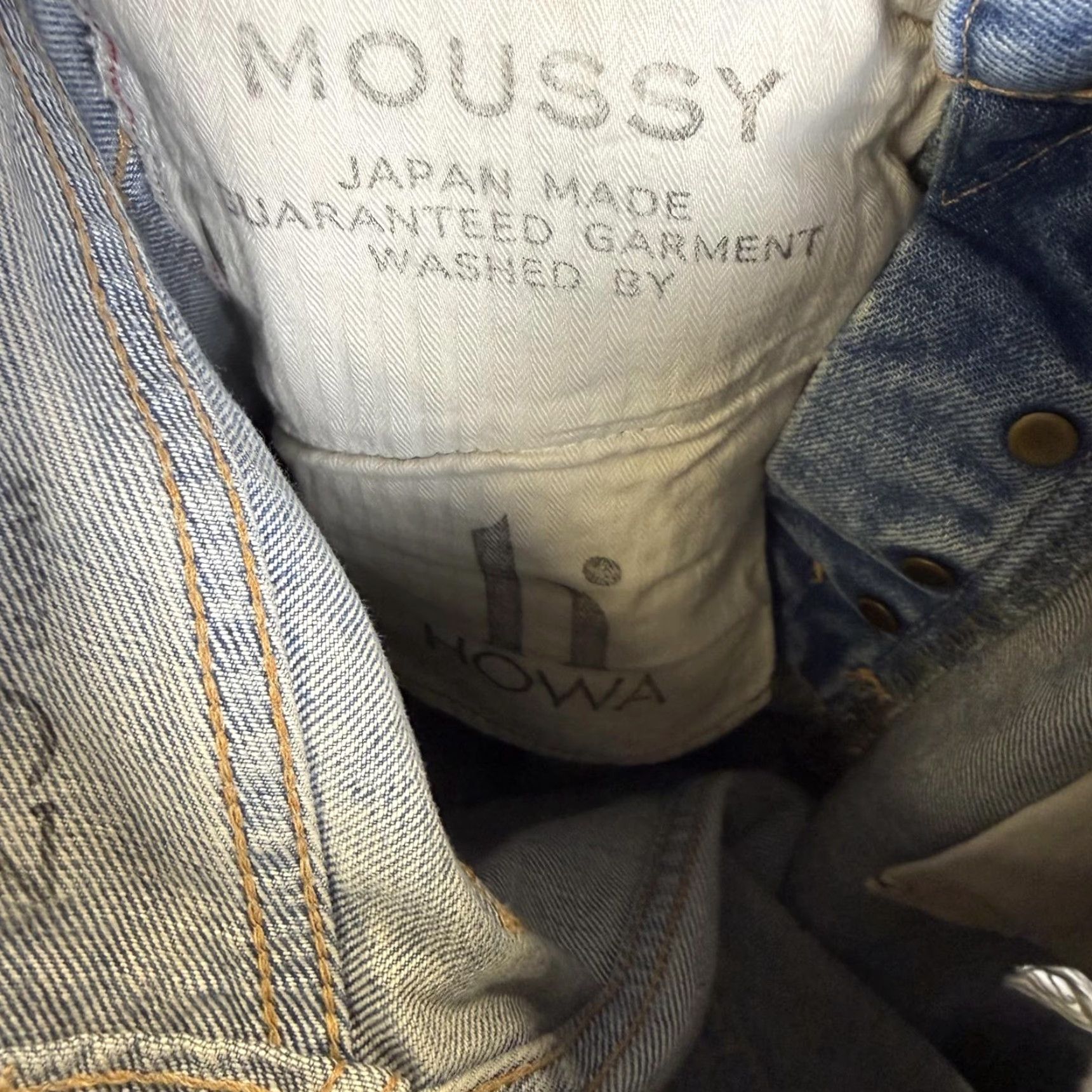 MOUSSY VINTAGE Moussy Jeans Women Size 23 Light Wash Distressed Straight Leg Blue (Ankle) Regular Slim? Size 40" / US 18 - 7 Thumbnail