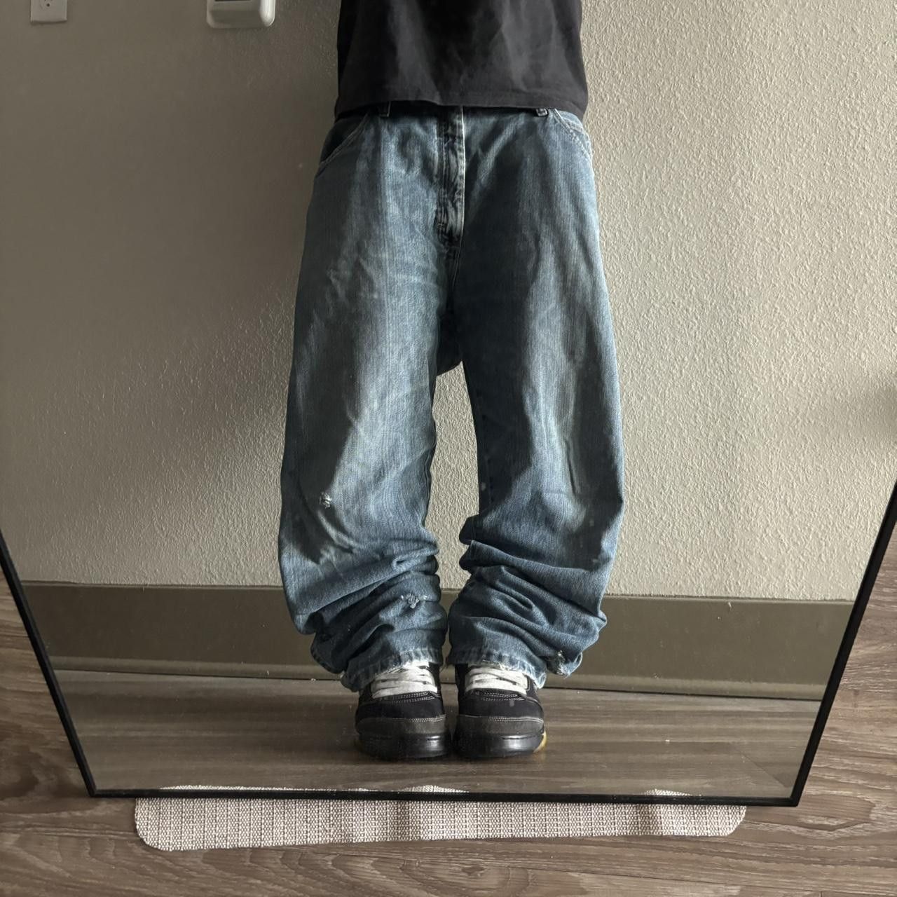 Vintage Crazy Vintage Y2K/2000s Grunge Dark Wash Distressed Denim Jeans! 38x32 Size US 38 / EU 54 - 1 Thumbnail