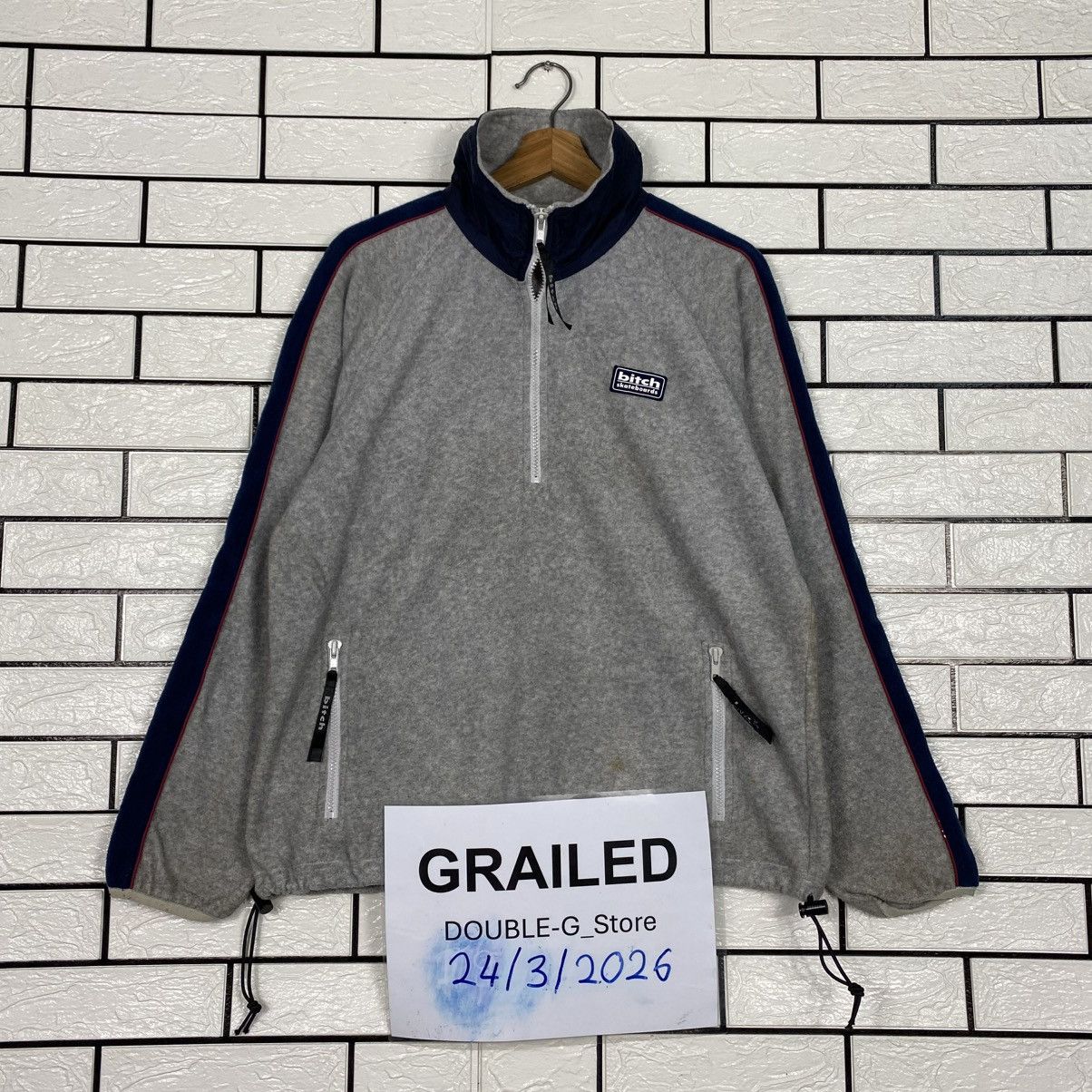 Japanese Brand Half Zipper Sweatshirt Bitch Skateboards Big Logo Size US L / EU 52-54 / 3 - 1 Thumbnail