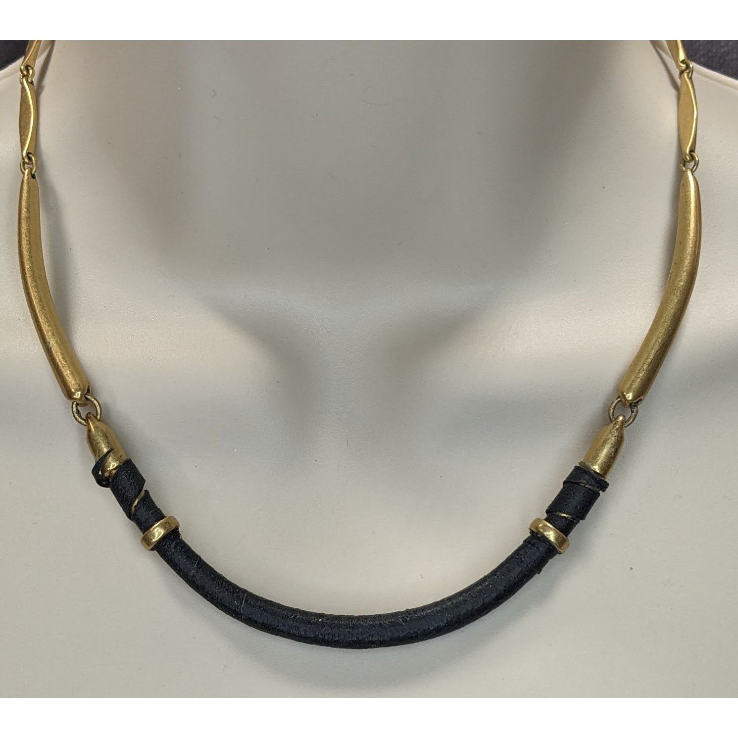 Other Stella & Dot Marcell Choker Collar Black And Gold Tone Neckl Size ONE SIZE - 1 Thumbnail