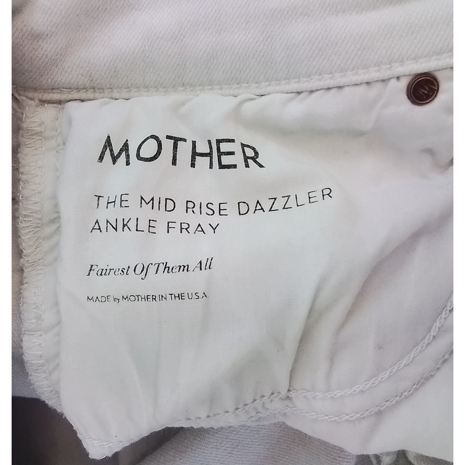 MOTHER Mother Mid Rise Dazzler Jeans Women's 31 x 27 White Size 31" - 11 Thumbnail