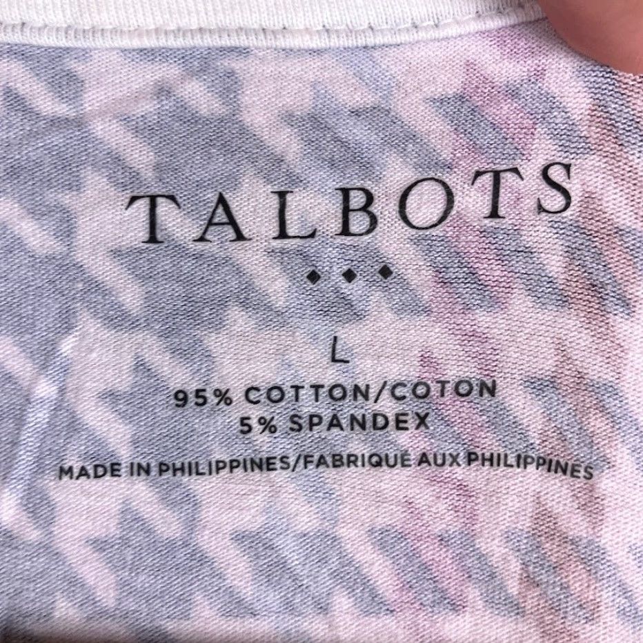 Talbots Talbots Womens Shirt Multicolor Houndstooth 3/4 Sleeve Stretch Large Size L / US 10 / IT 46 - 6 Thumbnail