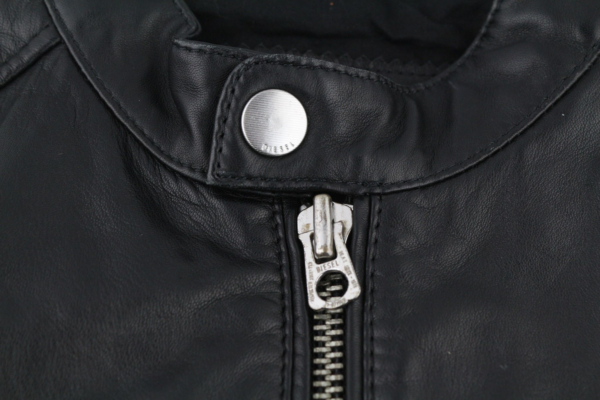 Diesel L-MARTON S Black Leather Band Neck Zip Jacket 81726 Size US S / EU 44-46 / 1 - 17 Thumbnail