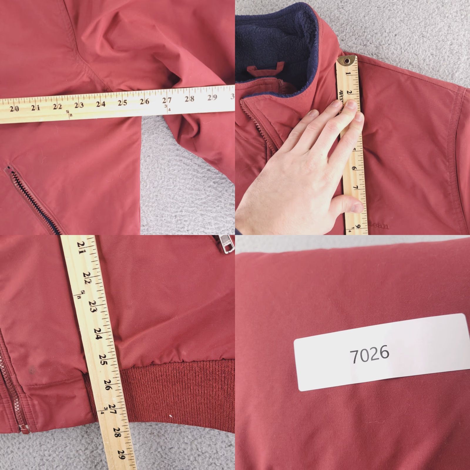 Vintage LL Bean Jacket Mens Large Red Windbreaker Bomber Sherpa Fleece Lined Size US L / EU 52-54 / 3 - 9 Thumbnail