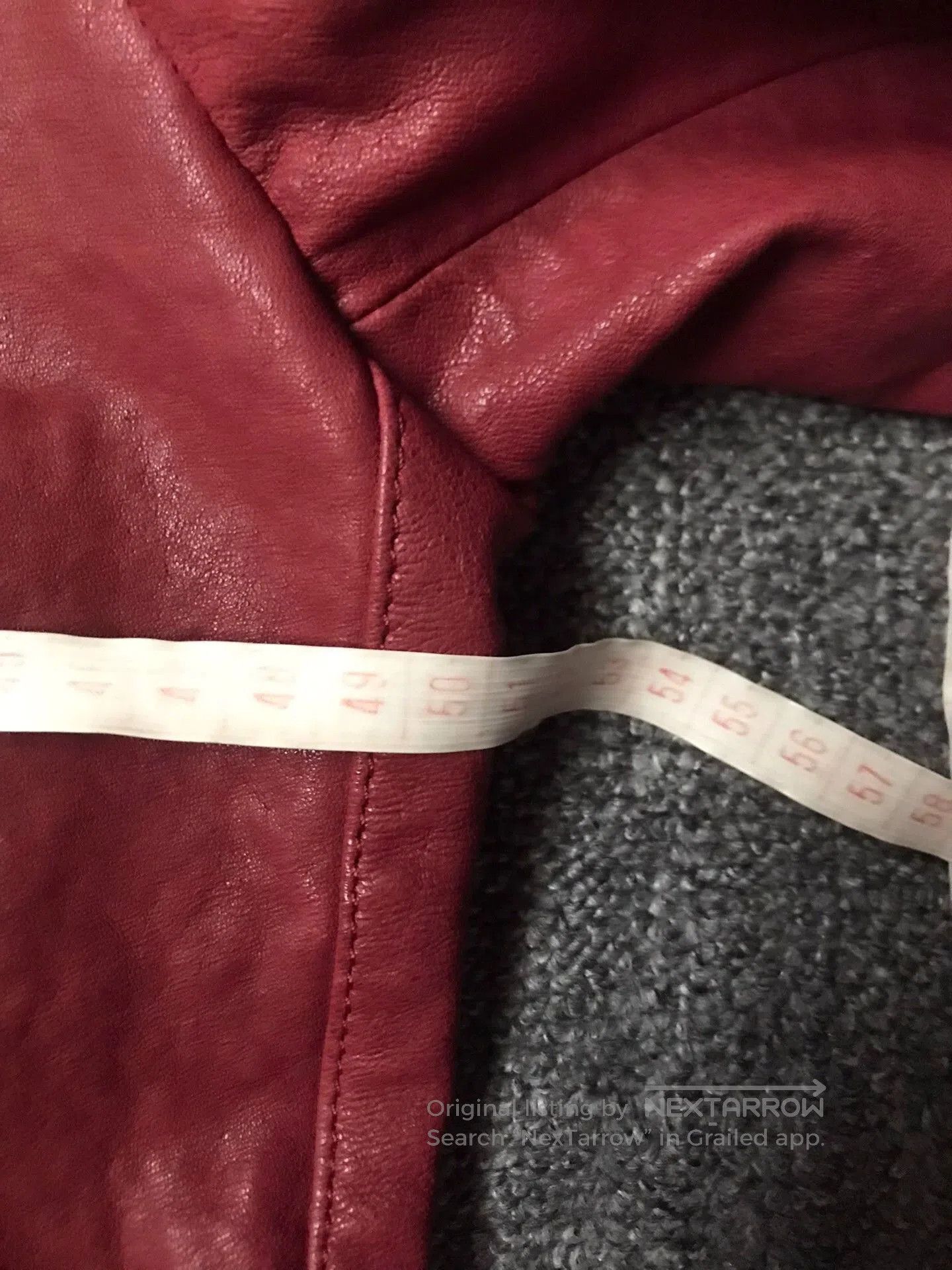 Emporio Armani Red Studded Leather Biker Jacket. Size US M / EU 48-50 / 2 - 8 Thumbnail