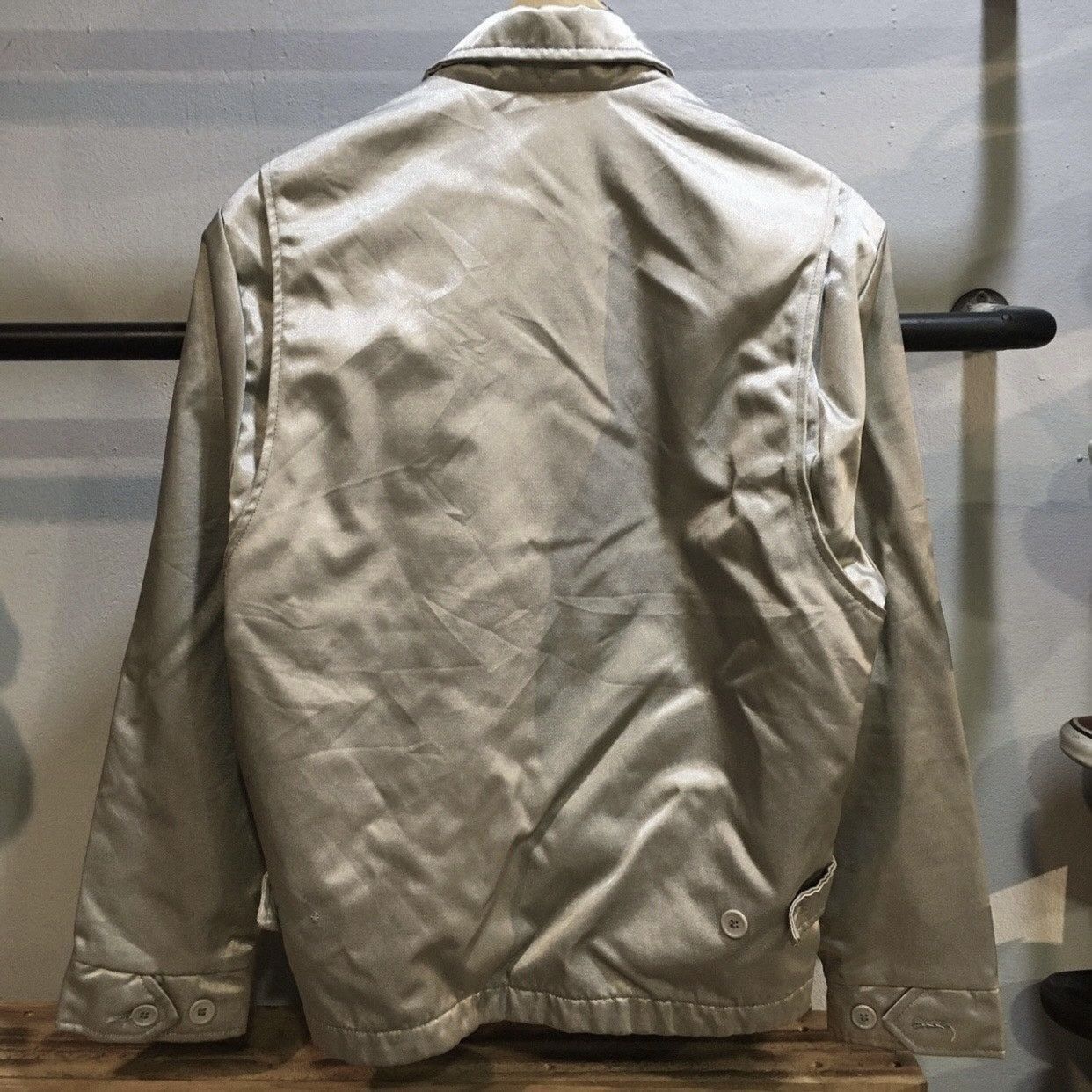 Alpha Industries Vintage 90s Alpha Industries Silver Nylon MA-1