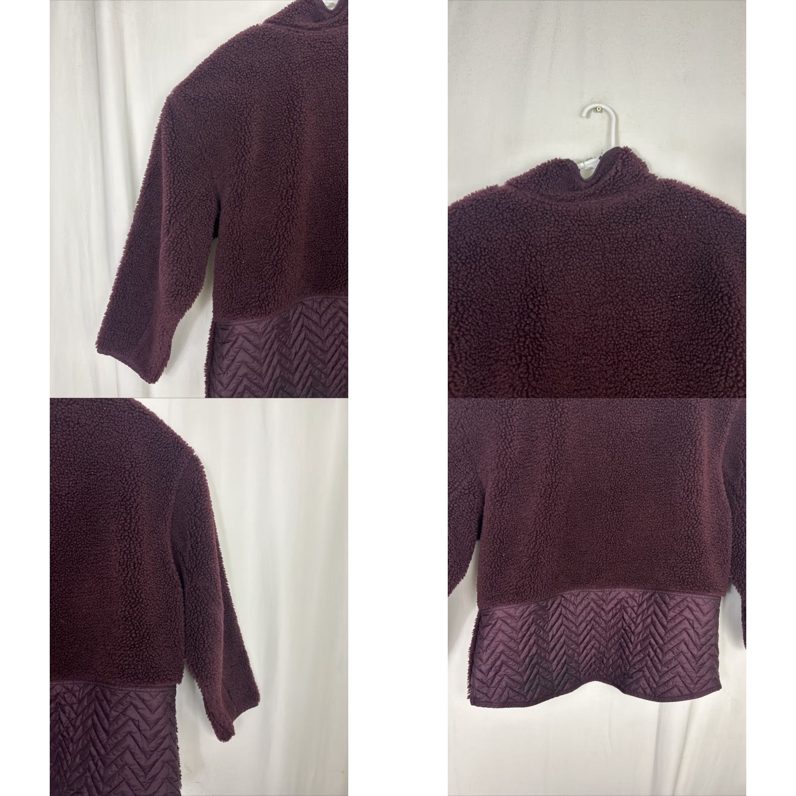 Athleta Athleta Sweatshirt Womens XL Maroon Sherpa Cozy Pullover Snap Jacket oldal Size XL / US 12-14 / IT 48-50 - 9 Thumbnail