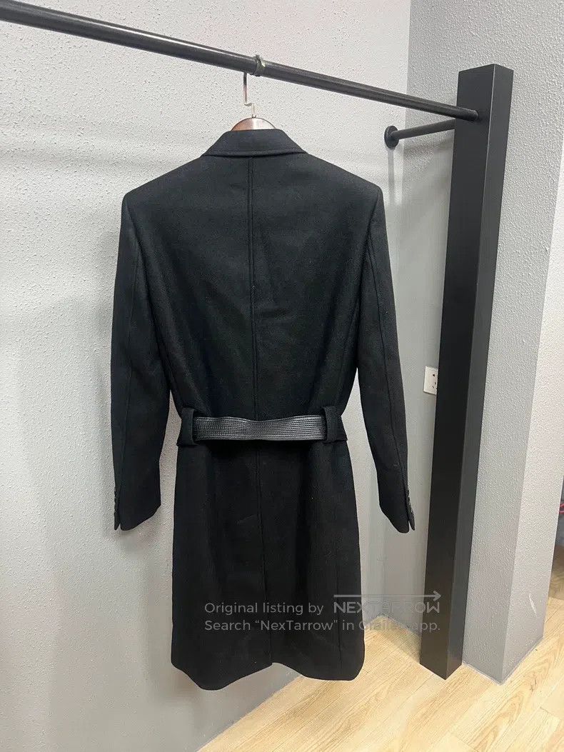 Saint Laurent Paris Saint Laurent Paris Black Double-breasted Belted Wool Coat Size US M / EU 48-50 / 2 - 2 Thumbnail