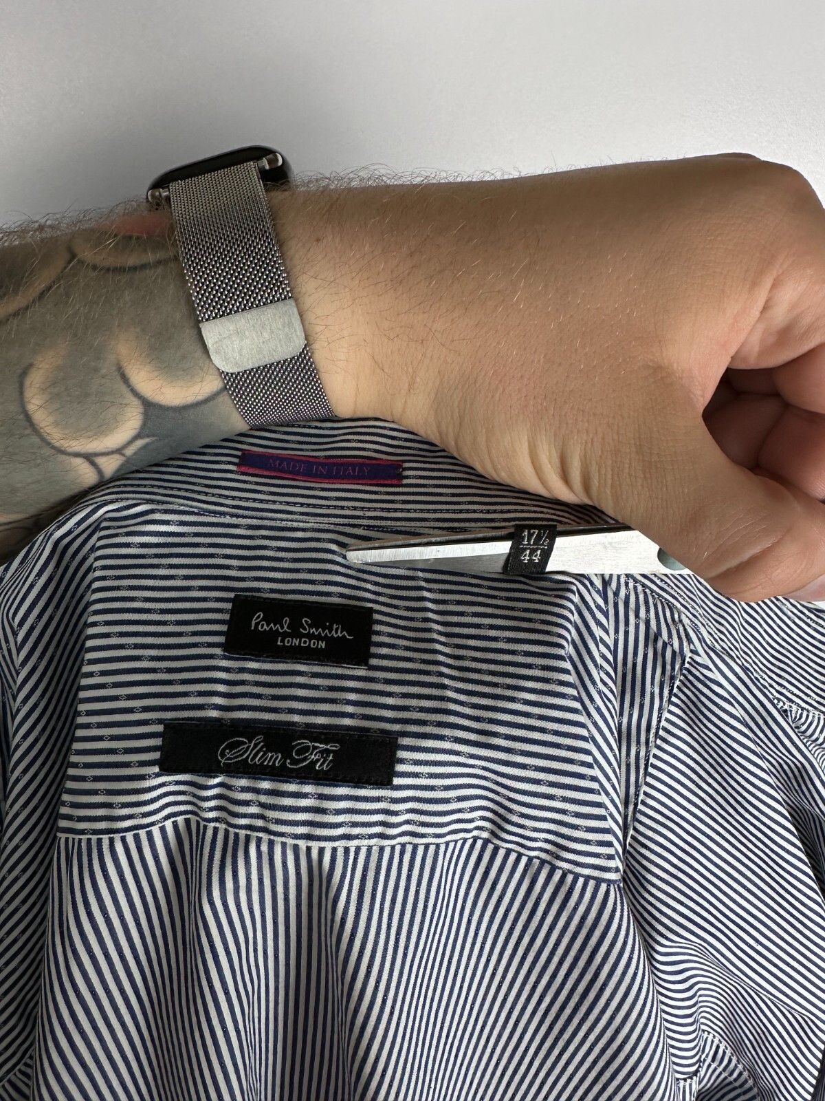 Paul Smith Paul Smith Dress Shirt Size 17.5 44 Striped Formal Slim Fit Size US L / EU 52-54 / 3 - 7 Thumbnail