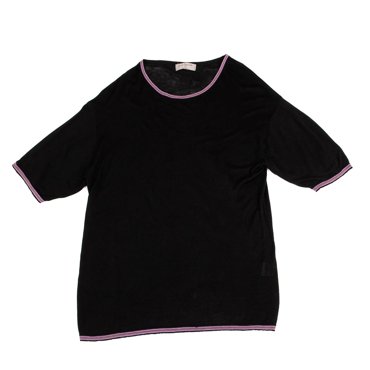 Yohji Yamamoto Yohji Yamamoto Silk Overlay Short Sleeve Knit Size US M / EU 48-50 / 2 - 1 Thumbnail