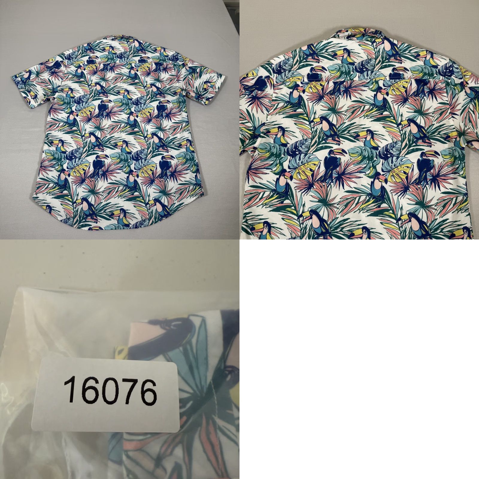 ALOHAS RSVLTS Shirt Mens Medium Multicolor Toucan Tropical Hawaiian Button Up Aloha Size US M / EU 48-50 / 2 - 8 Thumbnail
