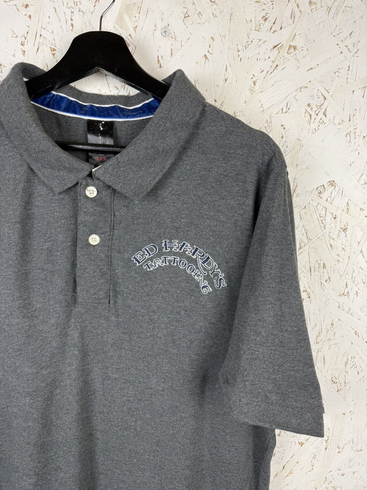 Ed Hardy Vintage Ed Hardy Tattooing Back Logo Y2K Polo Shirt 00s XXL Size US XXL / EU 58 / 5 - 4 Thumbnail