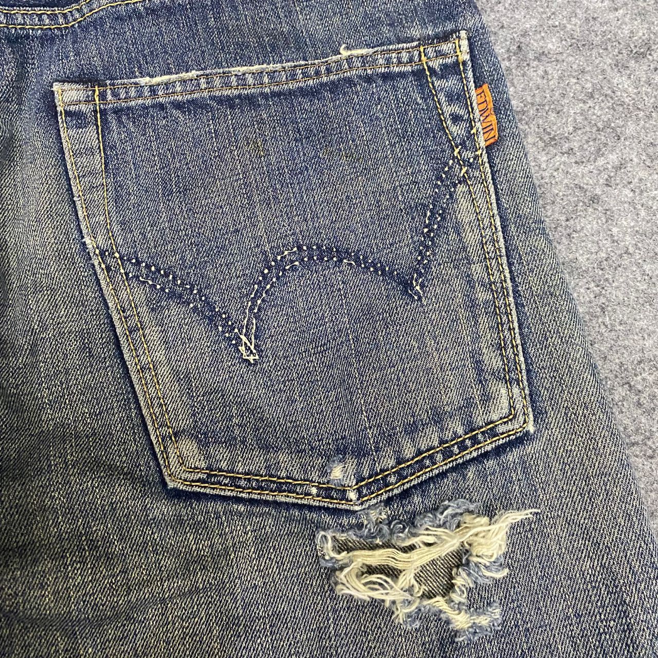 Edwin Vintage Edwin Selvedge Redline Distressed Denim Size US 31 - 13 Thumbnail