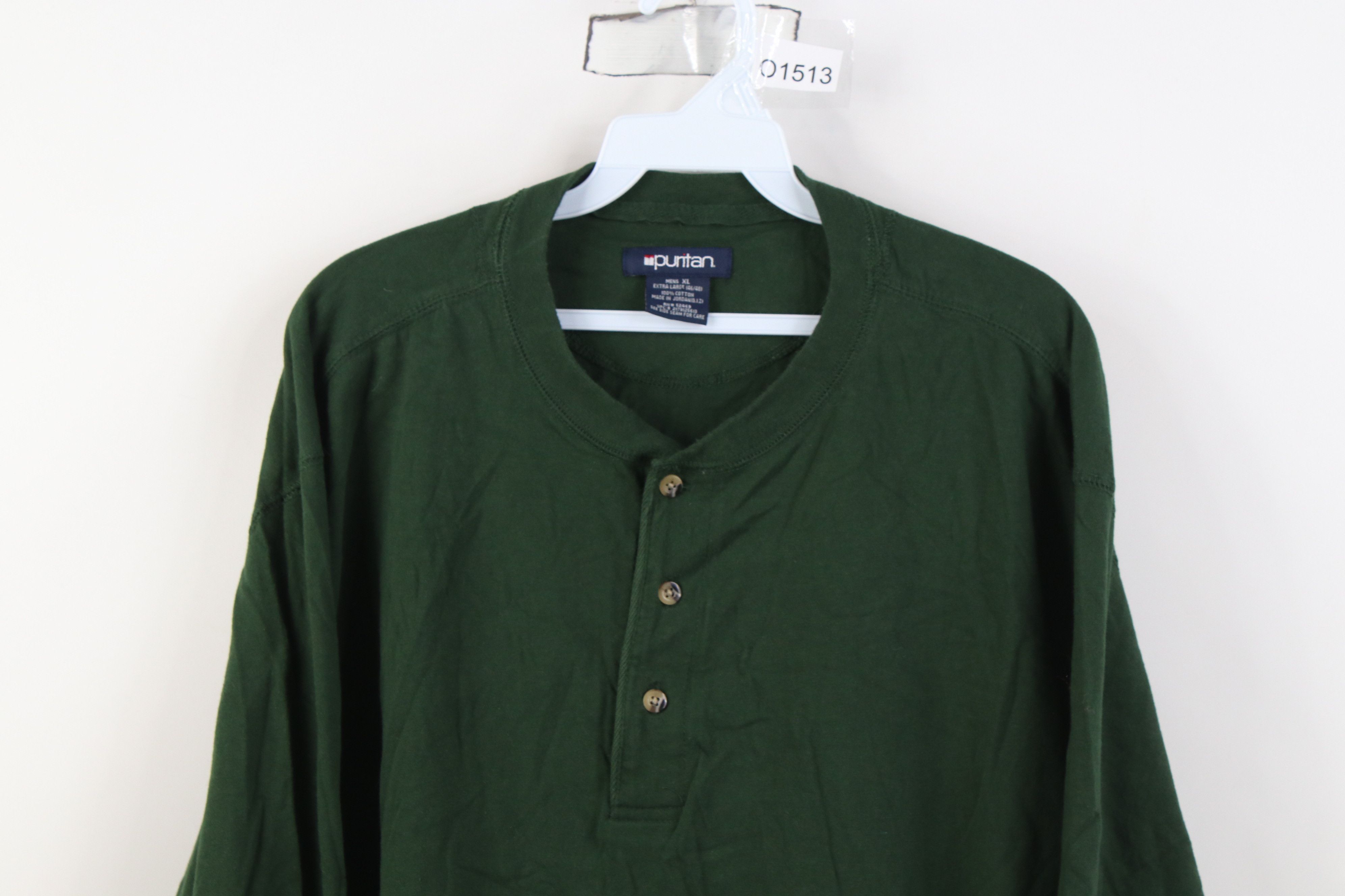 Vintage Vintage 90s Streetwear Long Sleeve Henley T-Shirt Green Size US XL / EU 56 / 4 - 2 Thumbnail