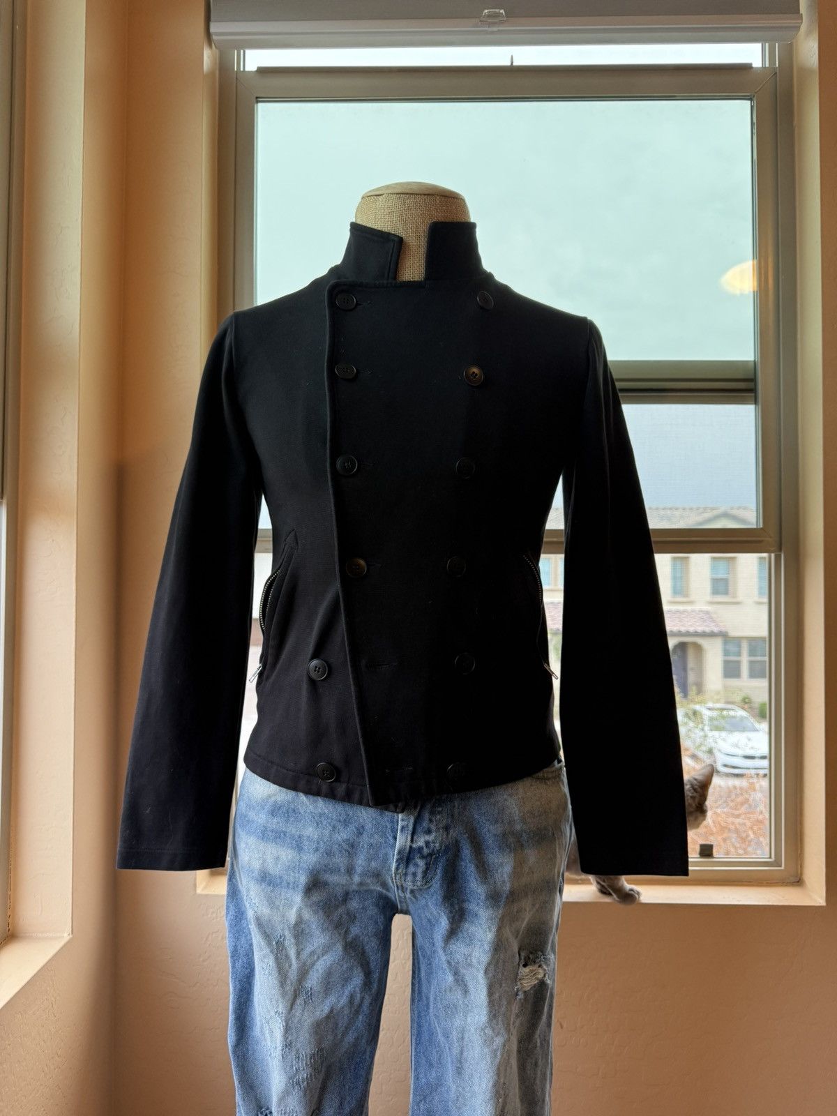agnes b. Agnes B. Homme Black Double-Breasted Jacket - French Style Size M / US 6-8 / IT 42-44 - 5 Thumbnail