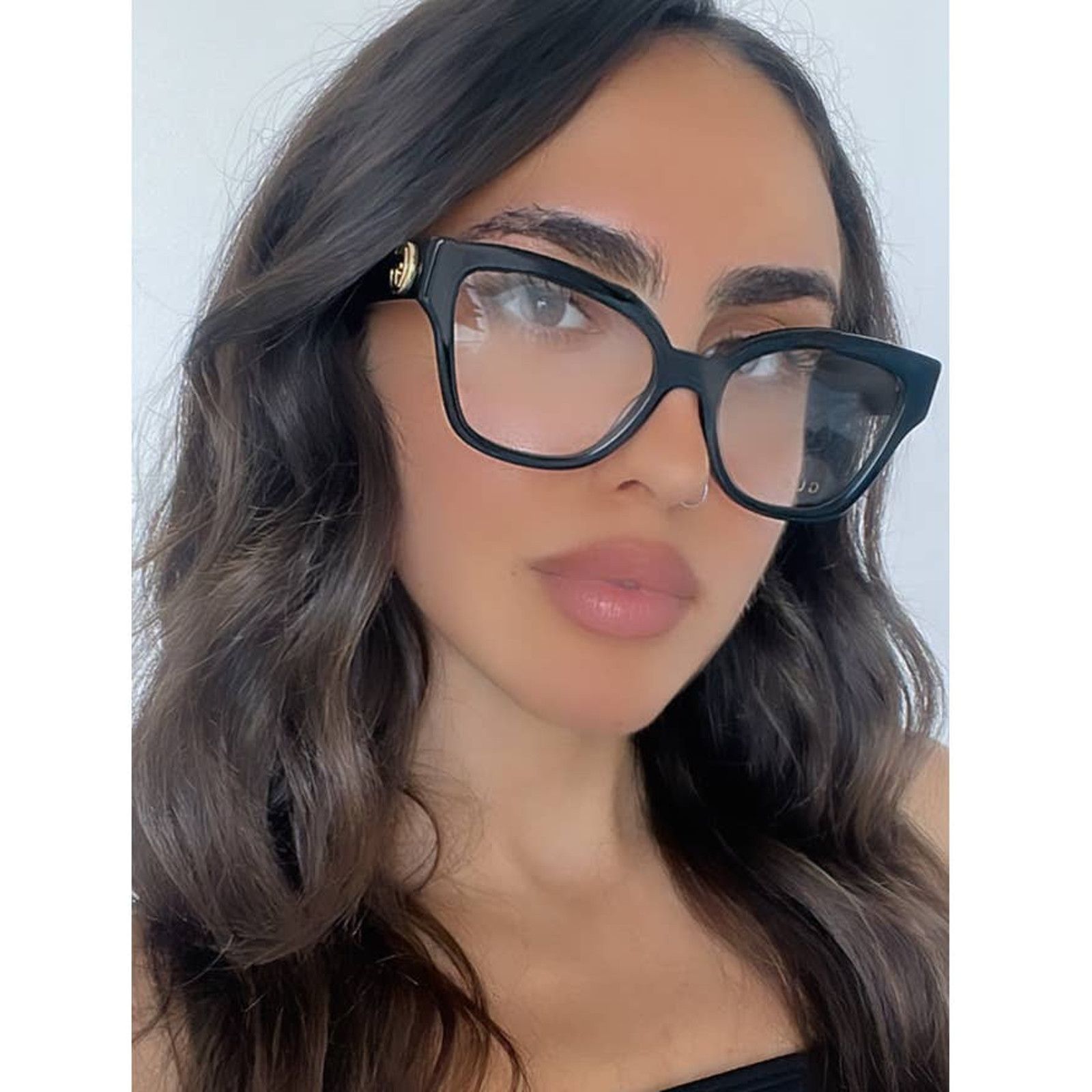 image of New Gucci Gg1424O Black Marmont Cat Eye Eyeglasses Frames, Women's