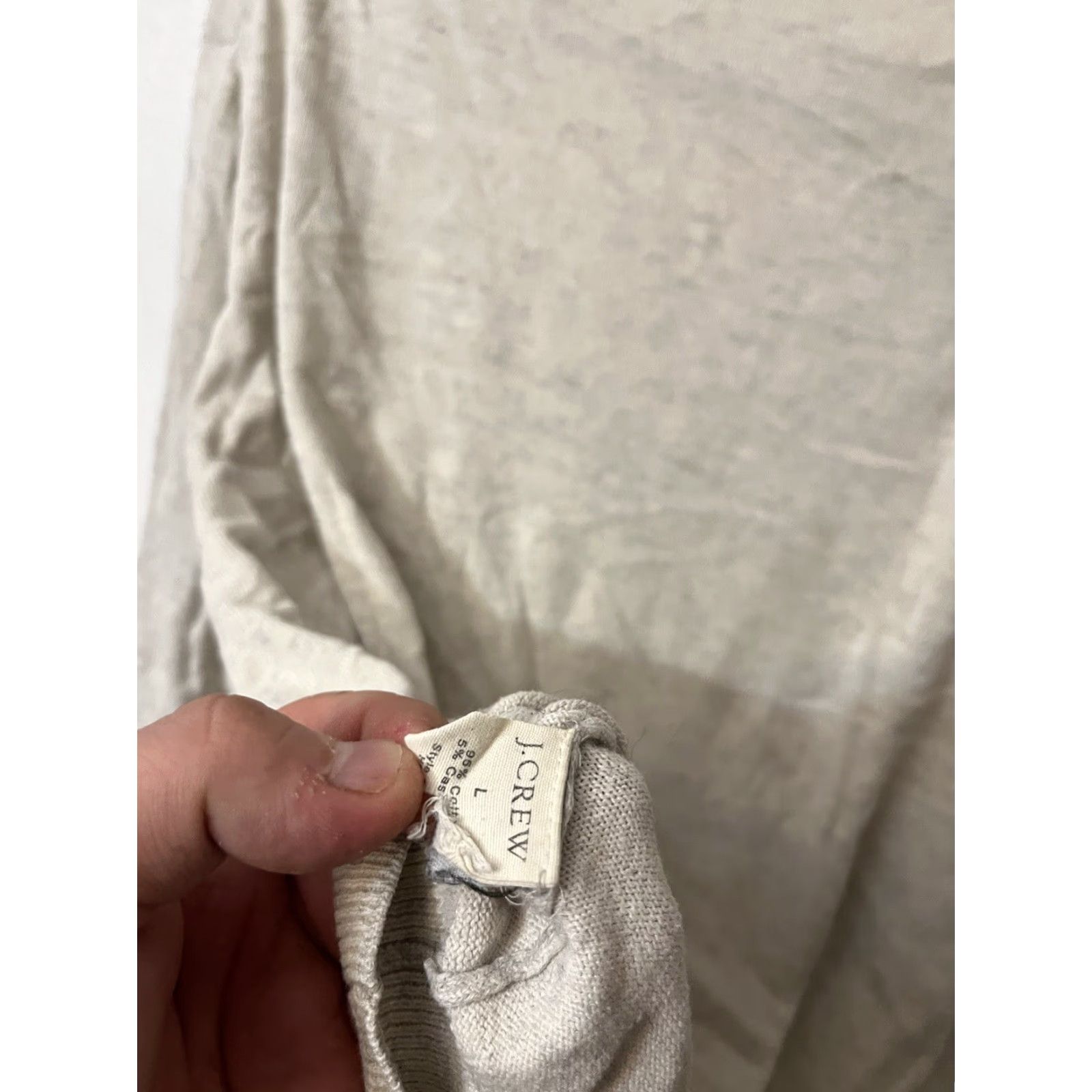 J.Crew J Crew Mens Size L Cashmere Cotton Blend Crew Neck Sweater Beige Long Sleeve Size US L / EU 52-54 / 3 - 4 Thumbnail