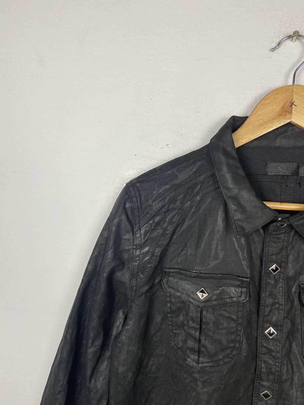 Japanese Brand Black Gothic Coated DRKSHDW Biker Shirt Jacket Size US L / EU 52-54 / 3 - 5 Thumbnail