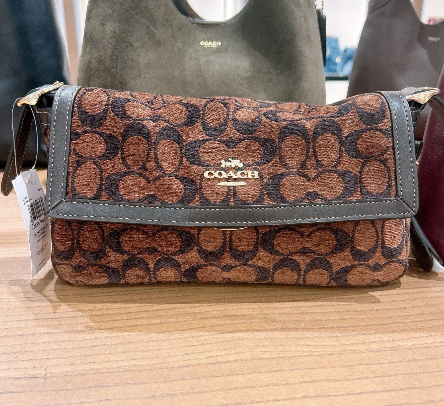 Coach Etta Small Flap Shoulder Bag In Signature Chenille CCV65 Size ONE SIZE - 1 Thumbnail