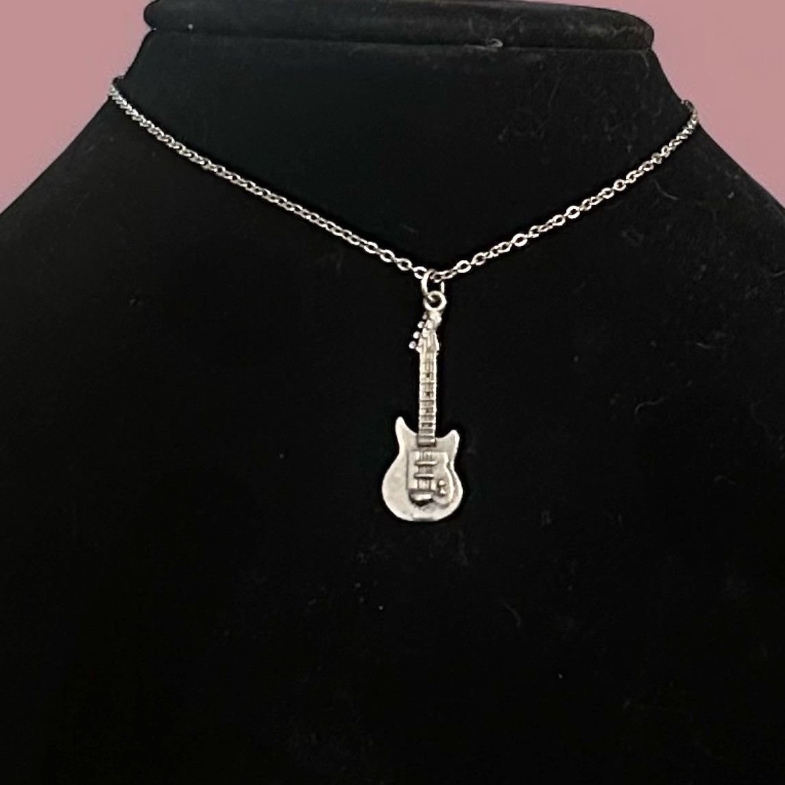 Other Silver tone electric guitar pendant necklace Size ONE SIZE - 1 Thumbnail