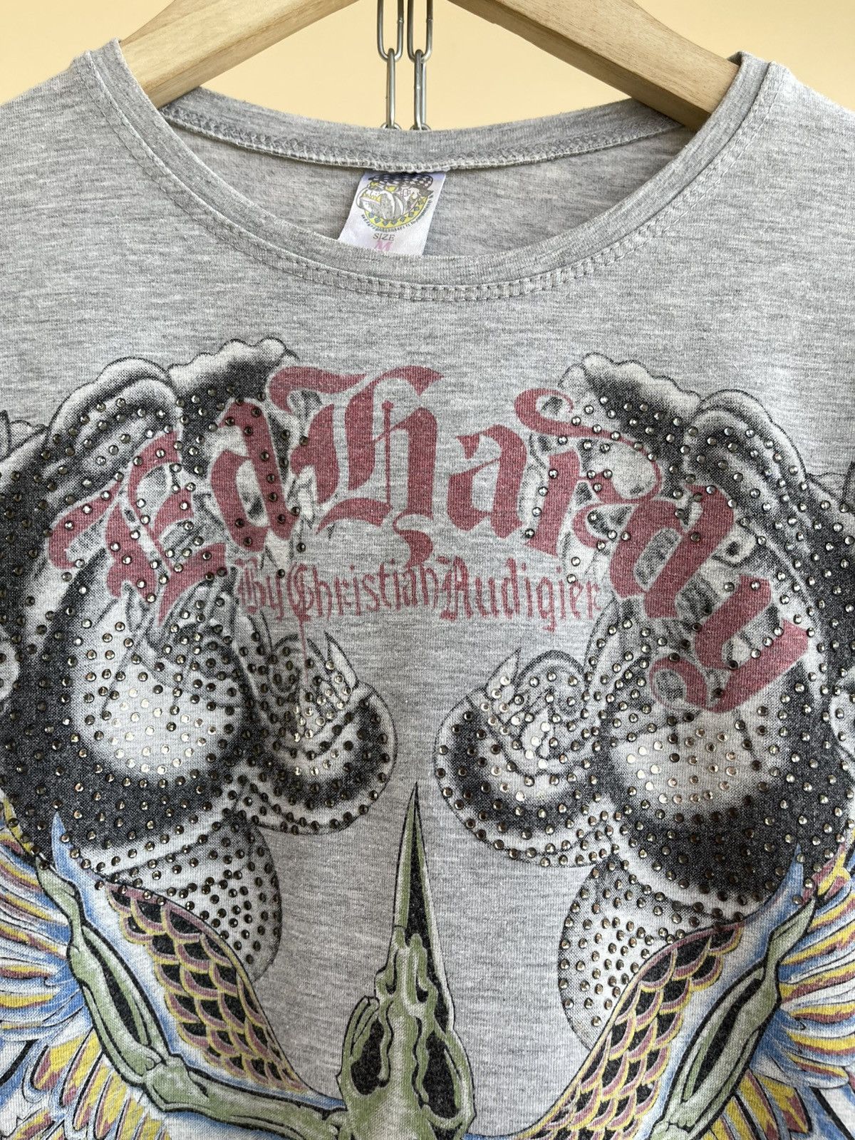 Ed Hardy Slim Fit Tattoo Rhinestone Graphic Print T-Shirt Vintage 00s Size US M / EU 48-50 / 2 - 6 Thumbnail