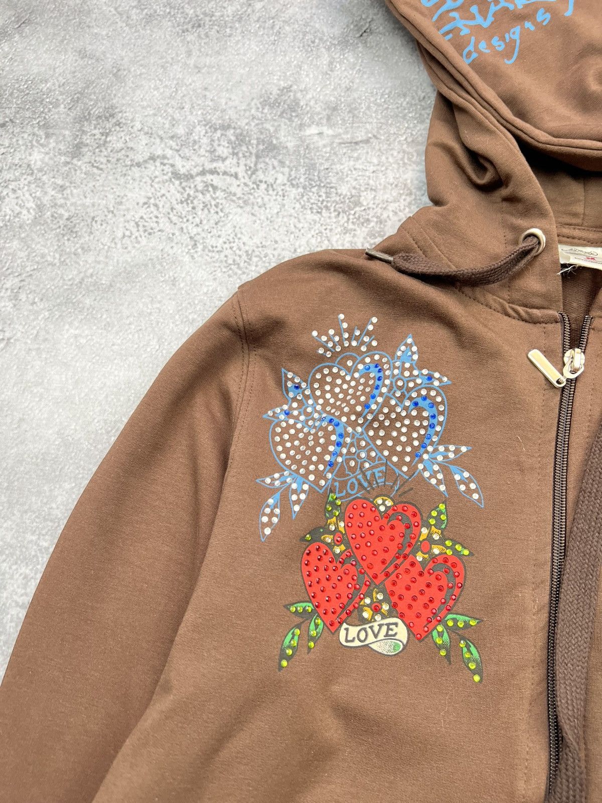 Ed Hardy Ed Hardy Brown Zip Up Hoodie Womens Size M / US 6-8 / IT 42-44 - 7 Thumbnail