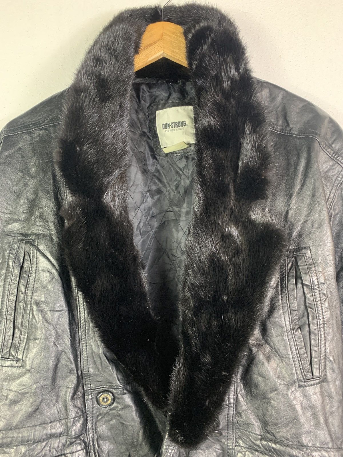 Vintage Vintage Don-Strong Leather Jacket Size US XL / EU 56 / 4 - 9 Thumbnail