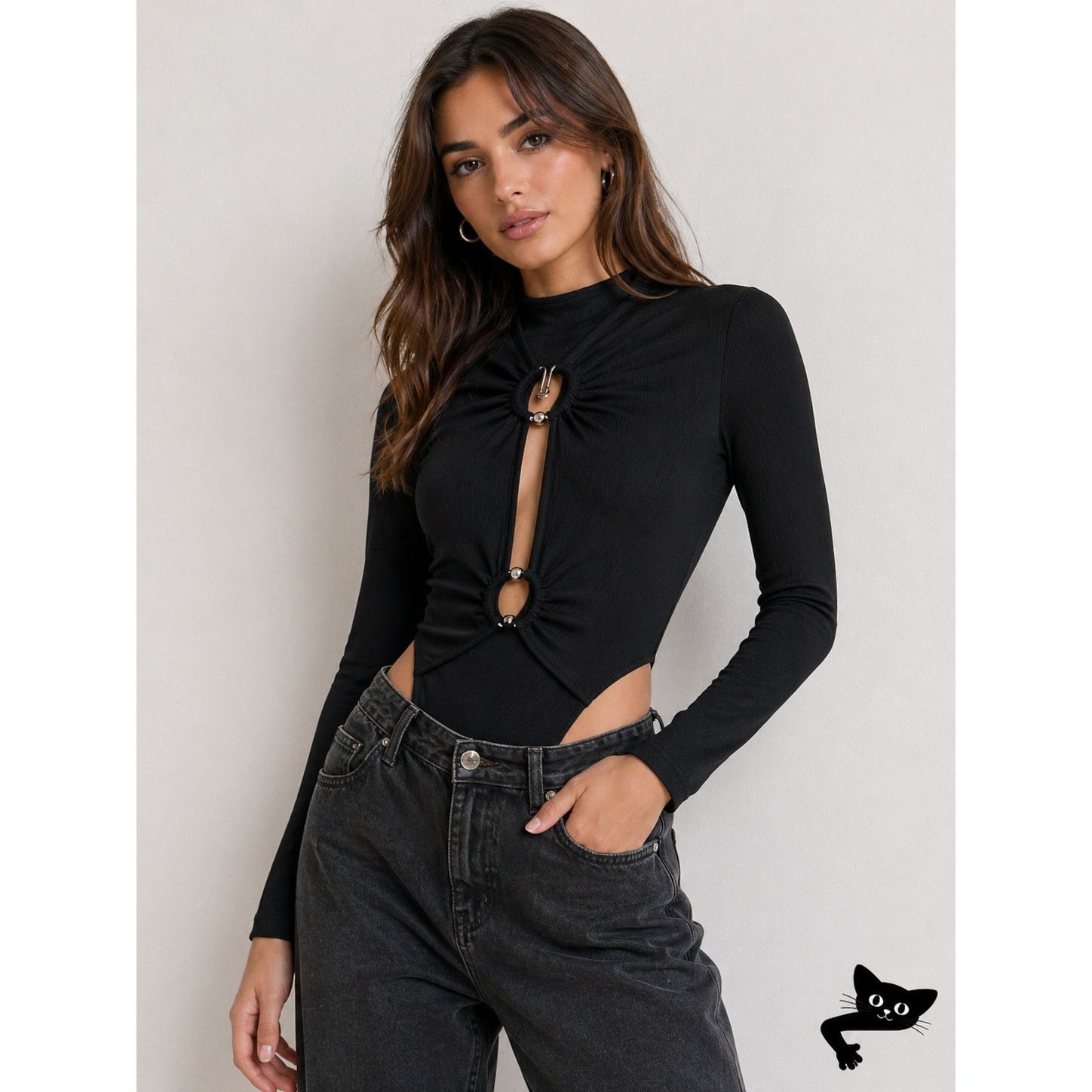 Other Sophie Anne Keyhole Bodysuit Gold Hardware Long Sleeve 2 Size XS / US 0-2 / IT 36-38 - 3 Thumbnail